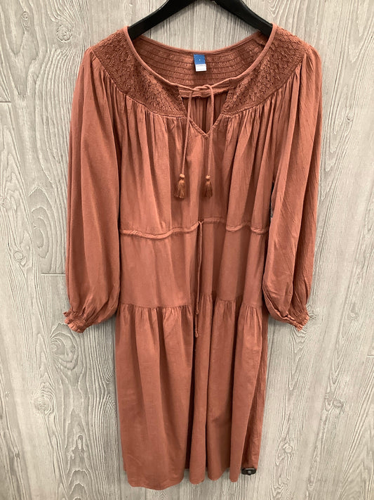 Dress Casual Midi By Old Navy In Brown, Size: S