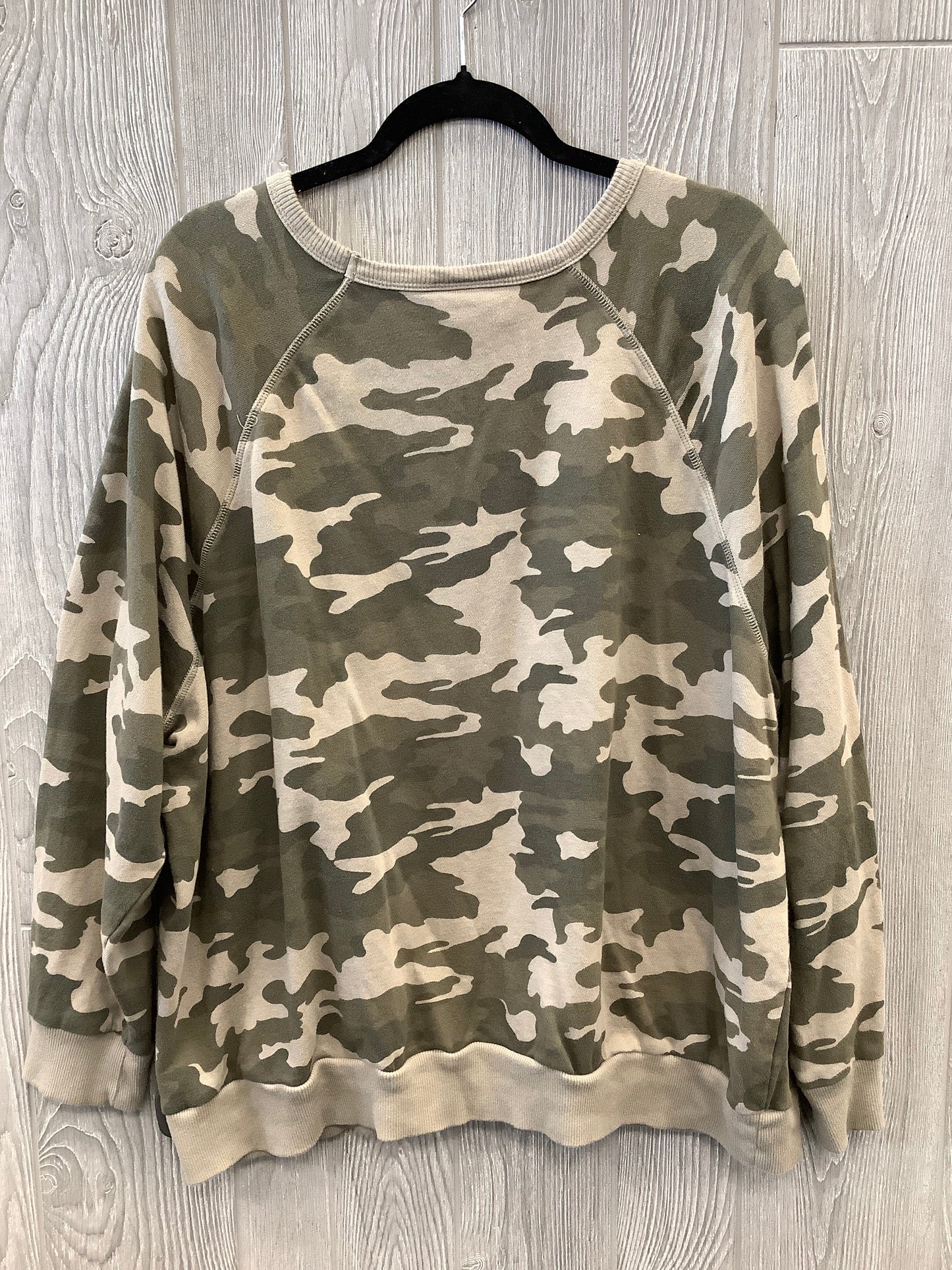 Top Long Sleeve By Universal Thread In Camouflage Print, Size: 2x