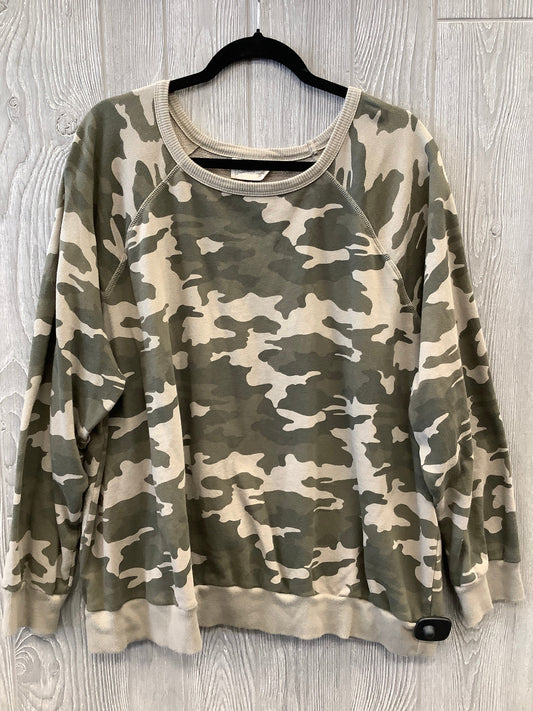 Top Long Sleeve By Universal Thread In Camouflage Print, Size: 2x