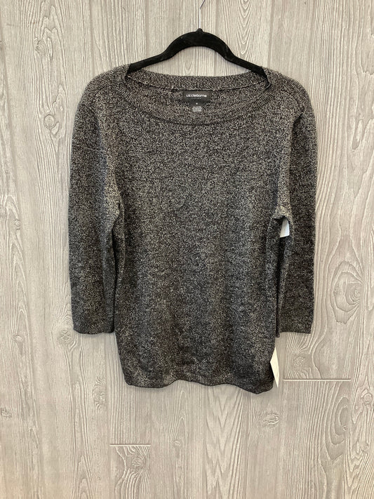 Top 3/4 Sleeve By Liz Claiborne In Black & Gold, Size: M