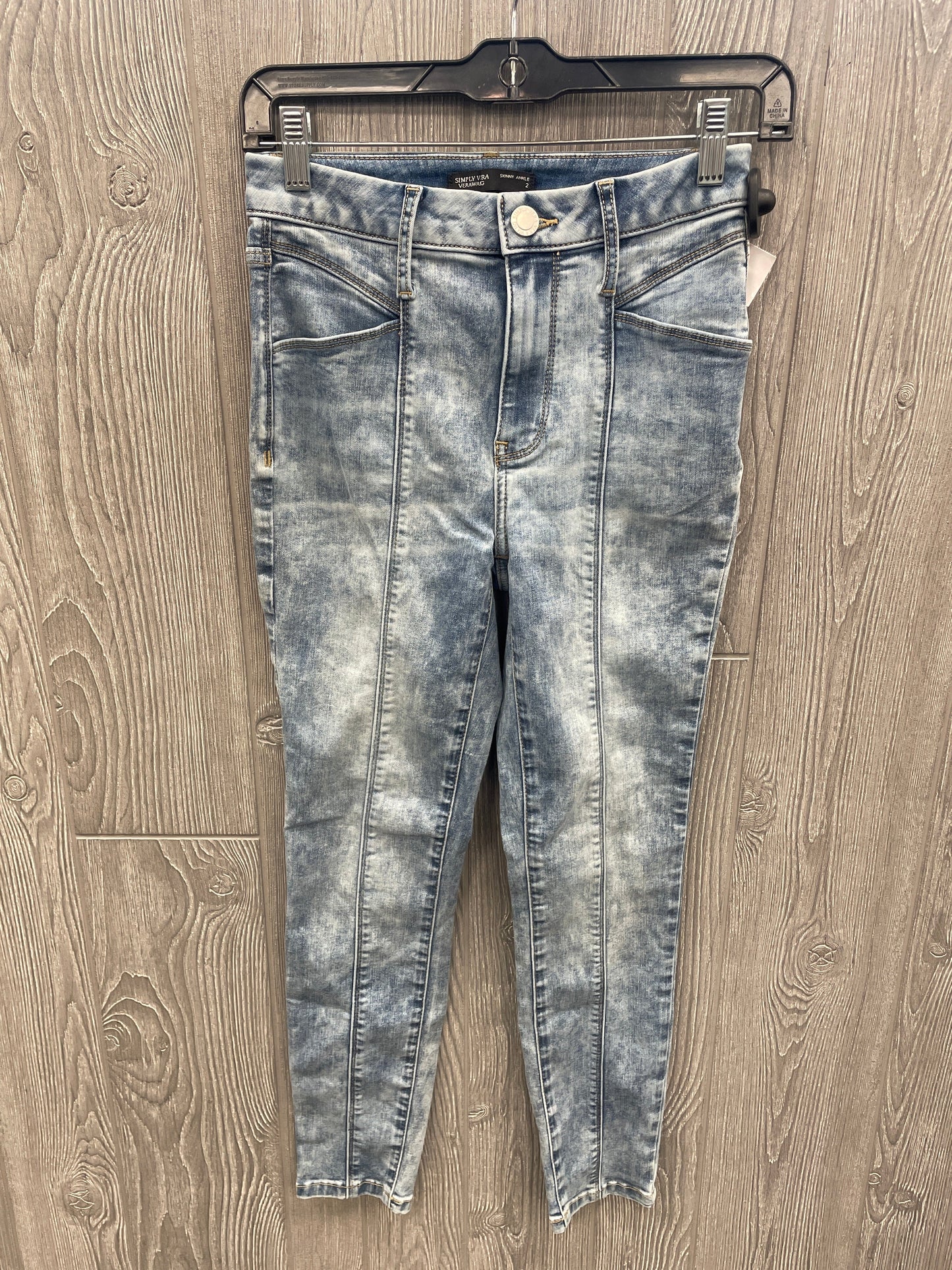 Jeans Skinny By Simply Vera In Blue Denim, Size: 2