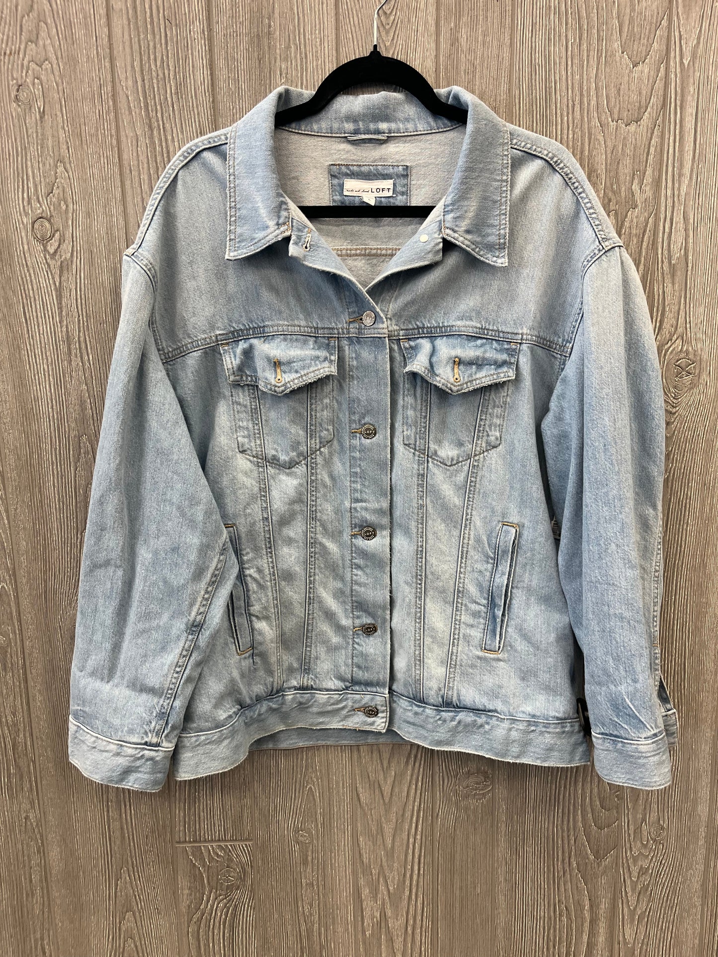 Jacket Denim By Loft In Blue Denim, Size: L