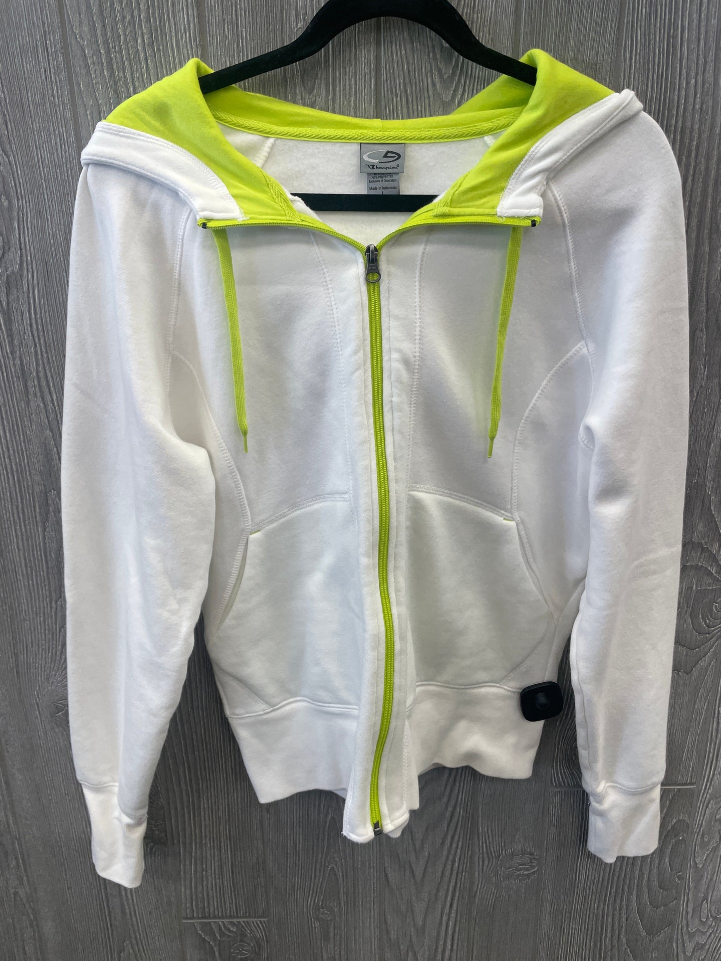 Athletic Jacket By Champion In White, Size: L