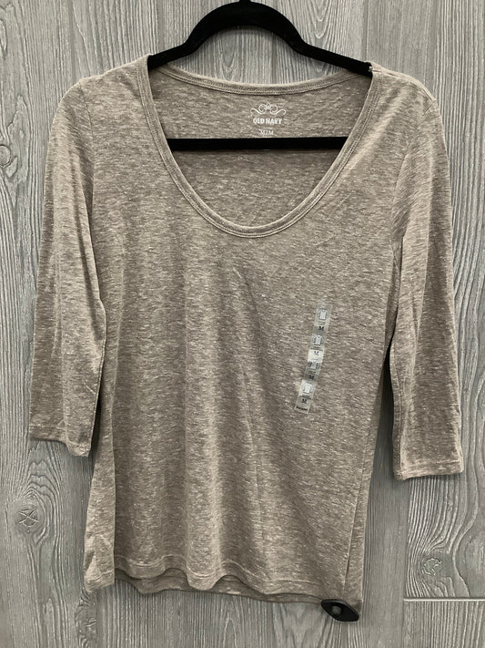 Top 3/4 Sleeve By Old Navy In Taupe, Size: M