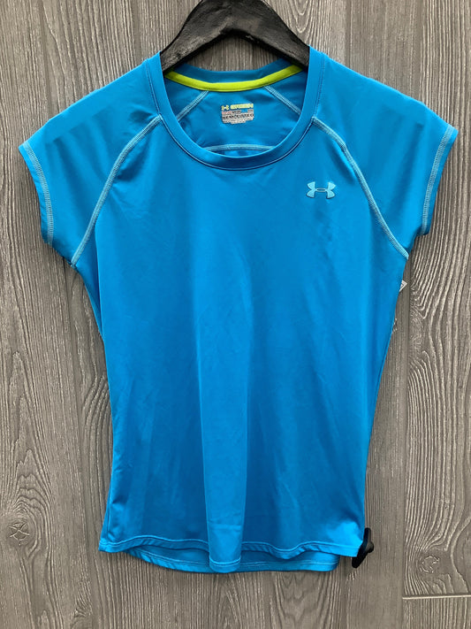 Athletic Top Short Sleeve By Under Armour In Blue, Size: S