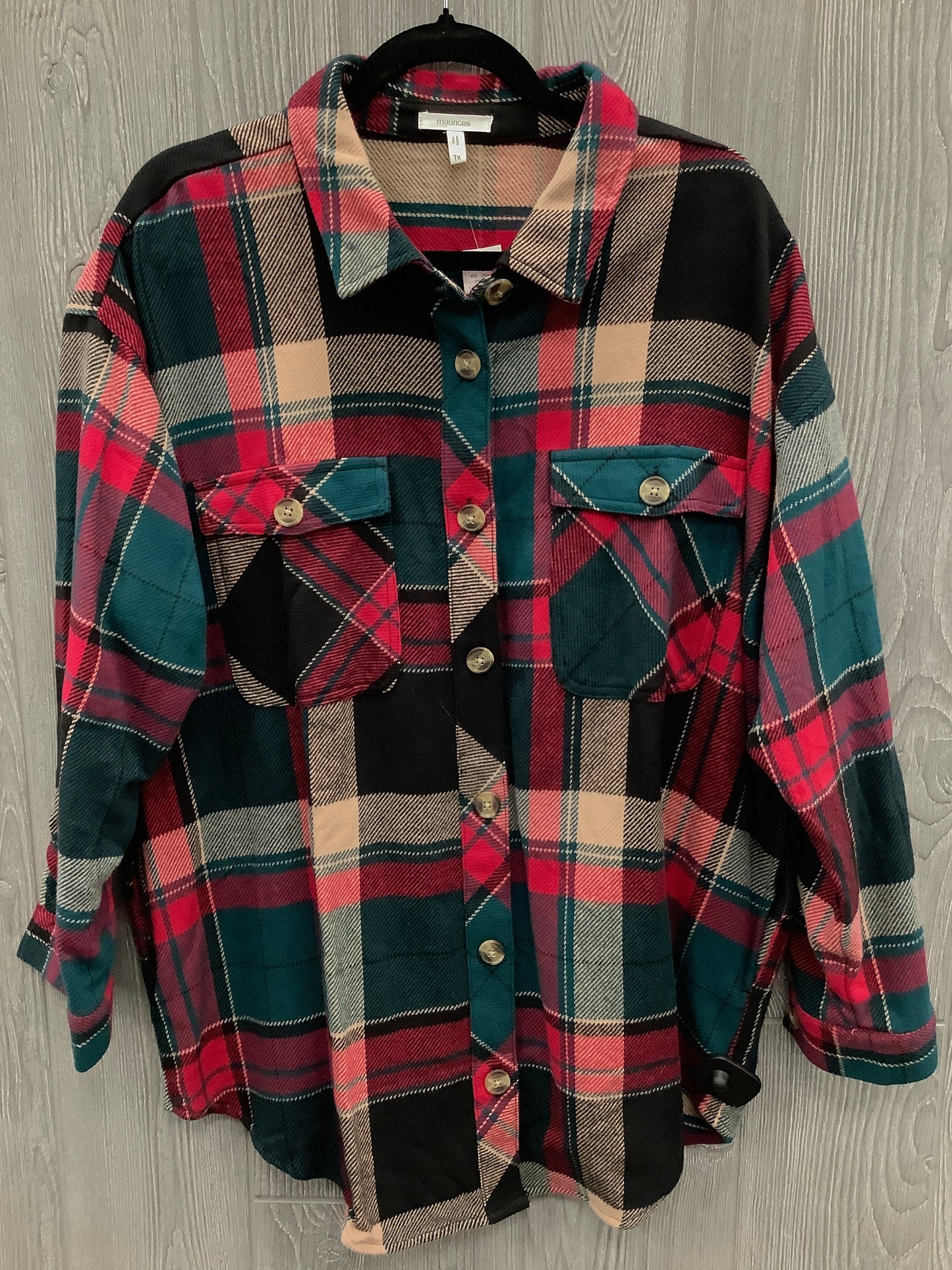 Jacket Shirt By Maurices In Plaid Pattern, Size: 1x