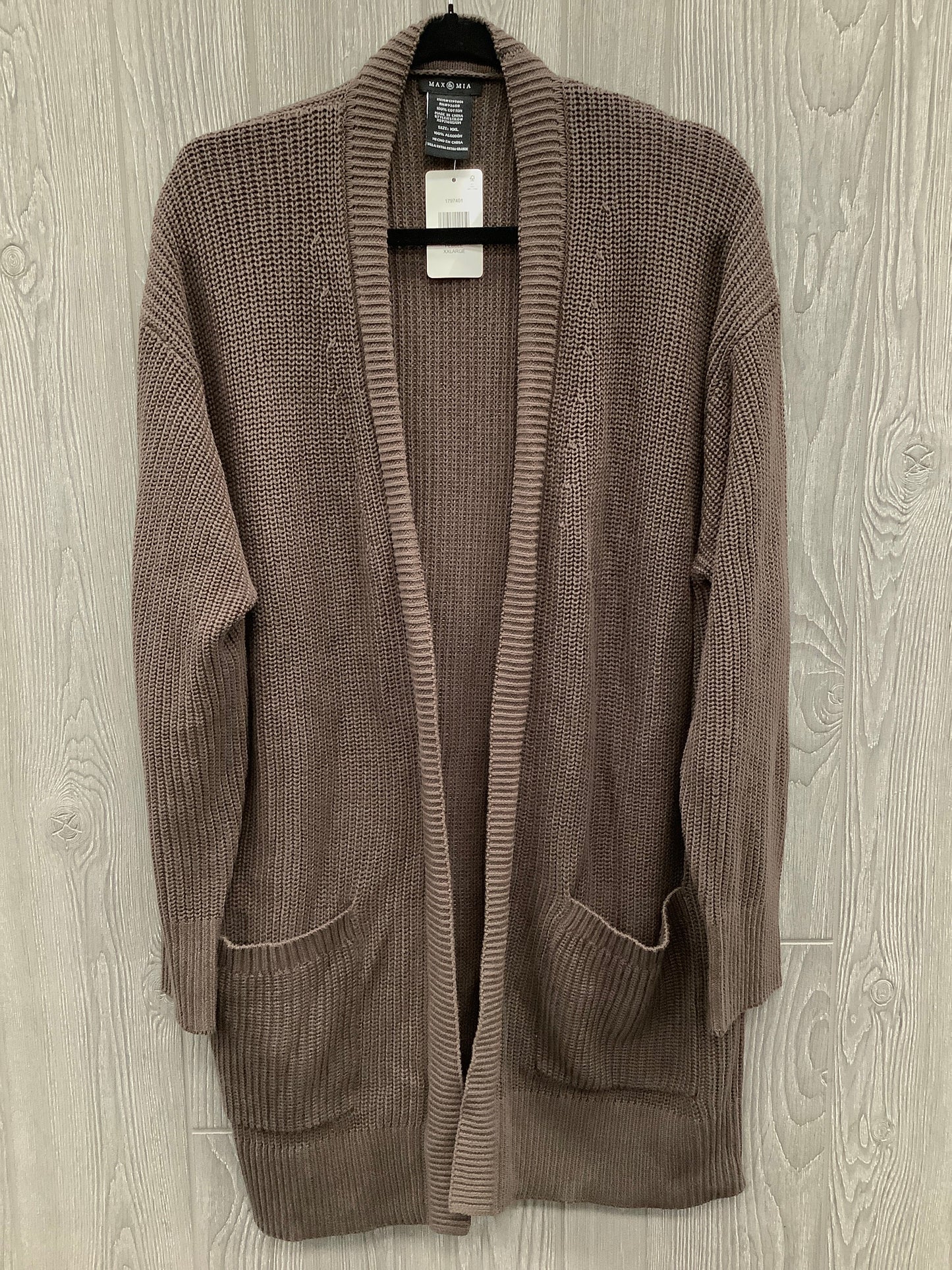 Sweater Cardigan By Clothes Mentor In Brown, Size: Xxl