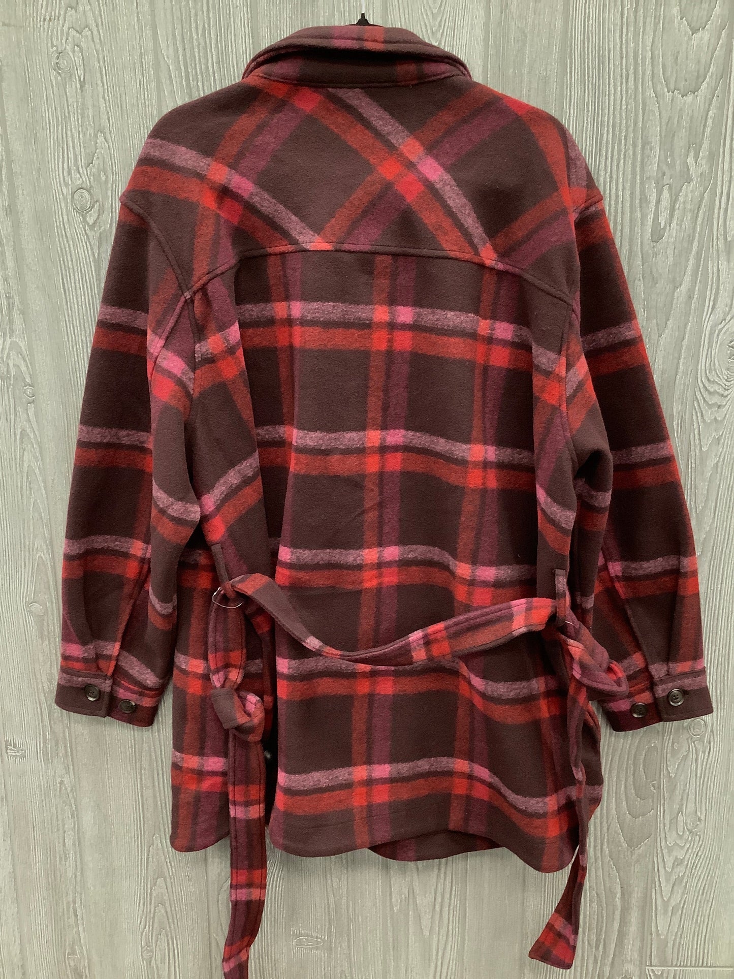 Jacket Shirt By Terra & Sky In Red, Size: 1x