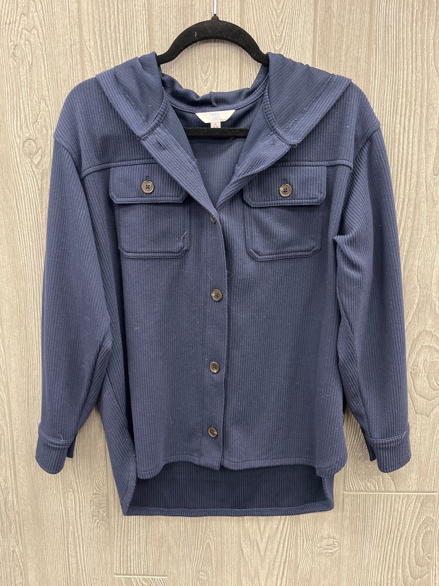 Jacket Shirt By Time And Tru In Navy, Size: S