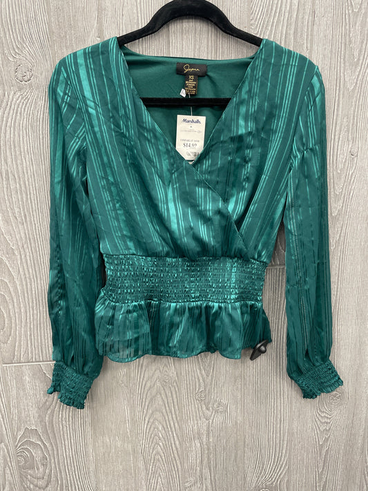 Top Long Sleeve By Japna In Green, Size: Xs