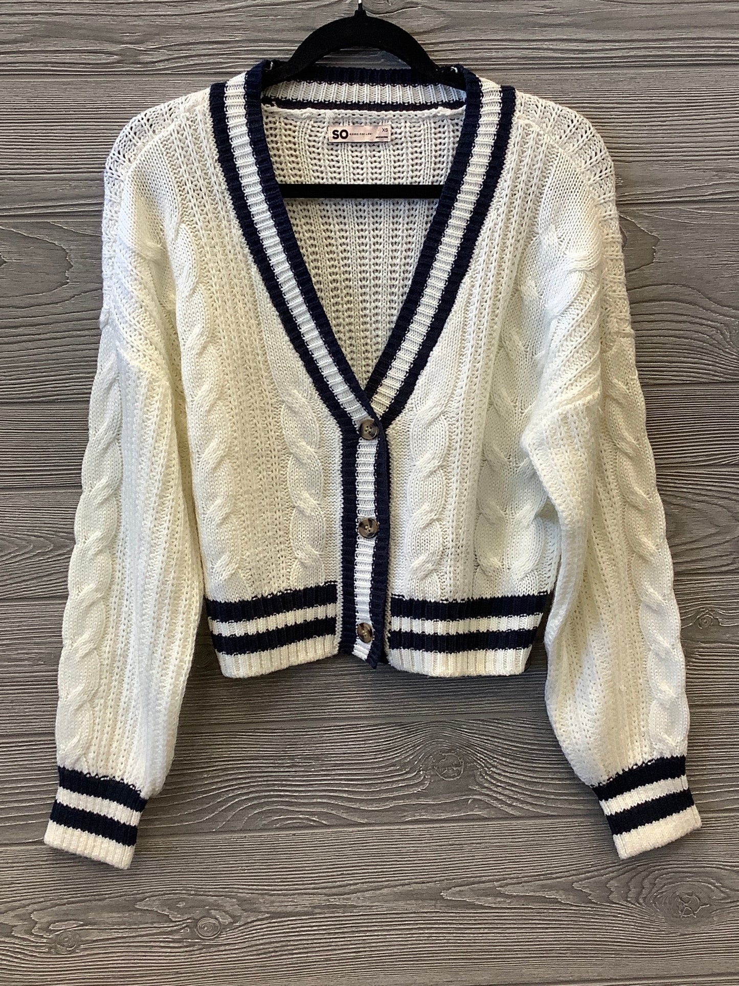 Sweater Cardigan By So In White, Size: Xs