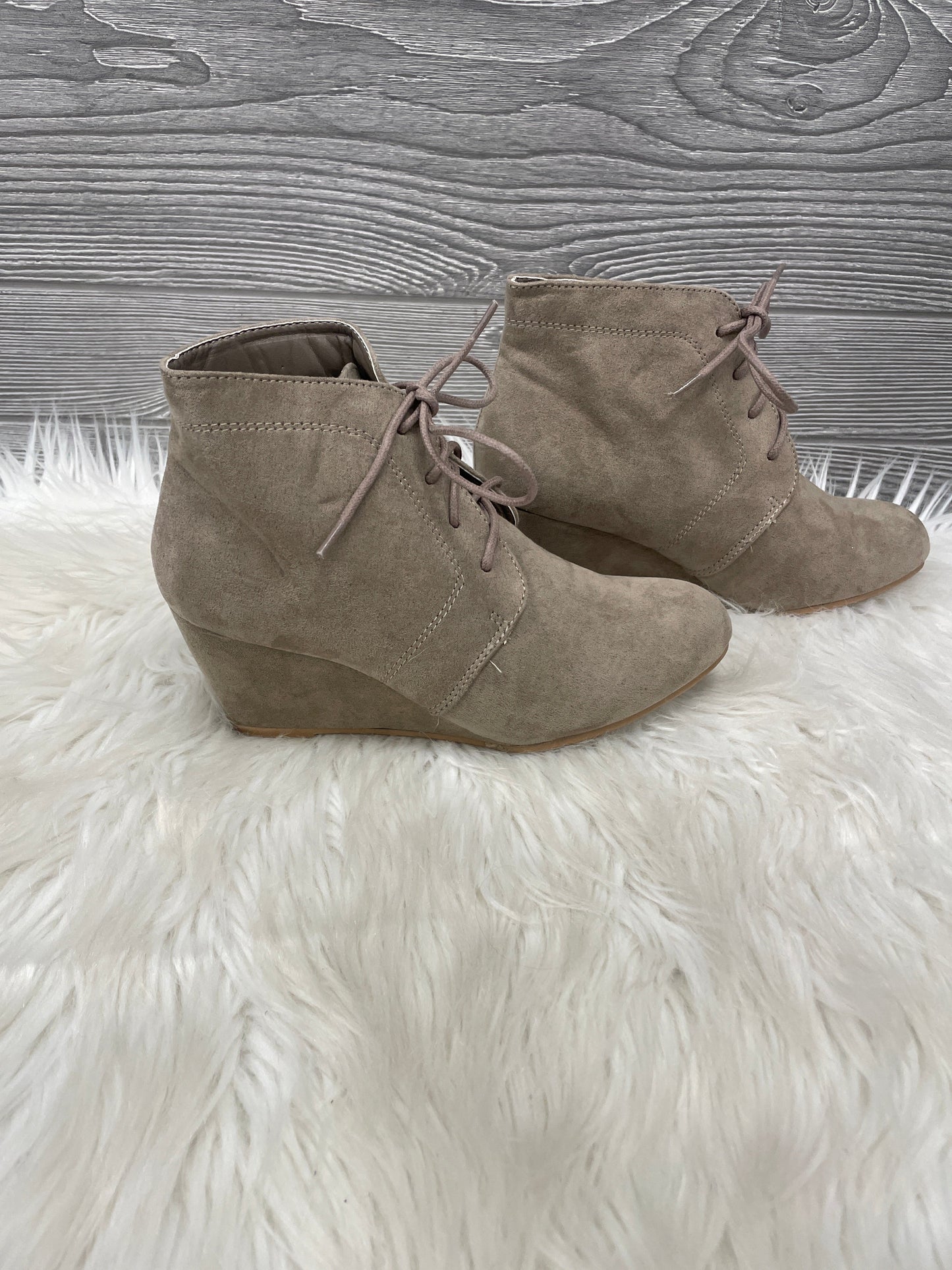 Boots Ankle Heels By Charlotte Russe In Taupe, Size: 6