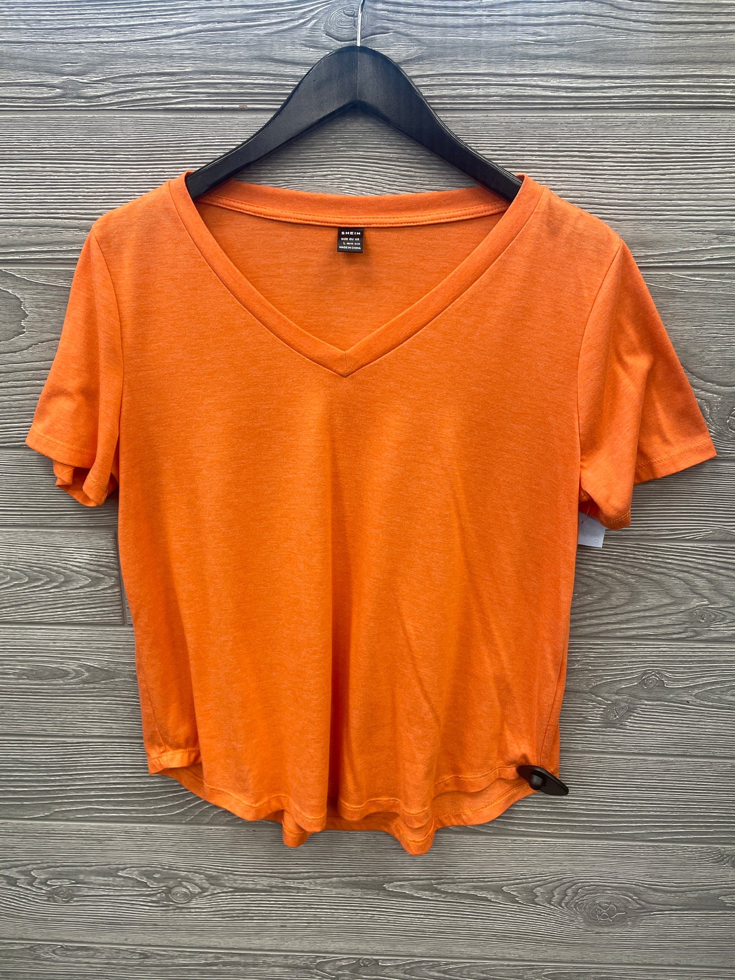 Top Short Sleeve By Shein In Orange, Size: L