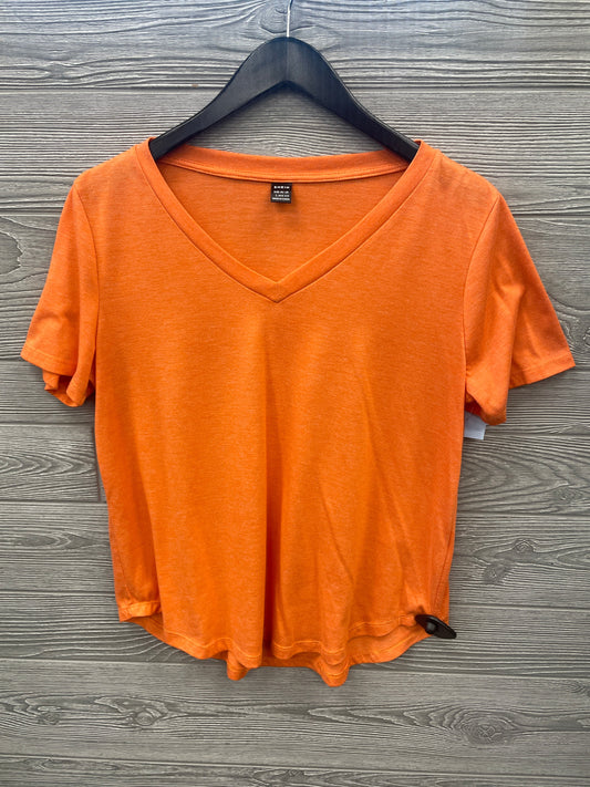 Top Short Sleeve By Shein In Orange, Size: L