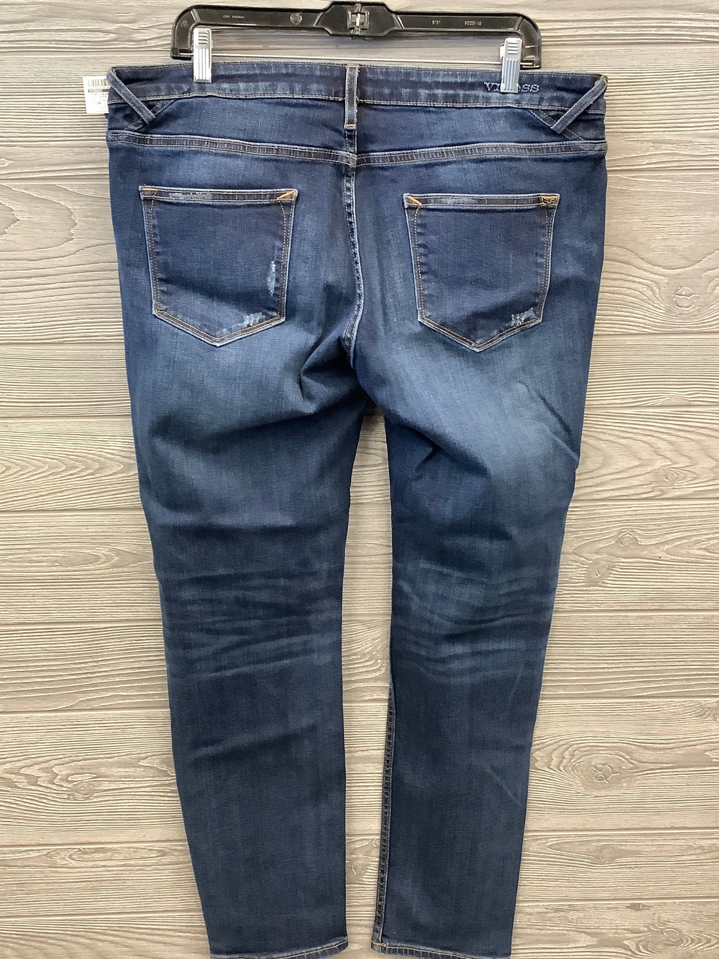 Jeans Skinny By Vigoss In Blue Denim, Size: 16