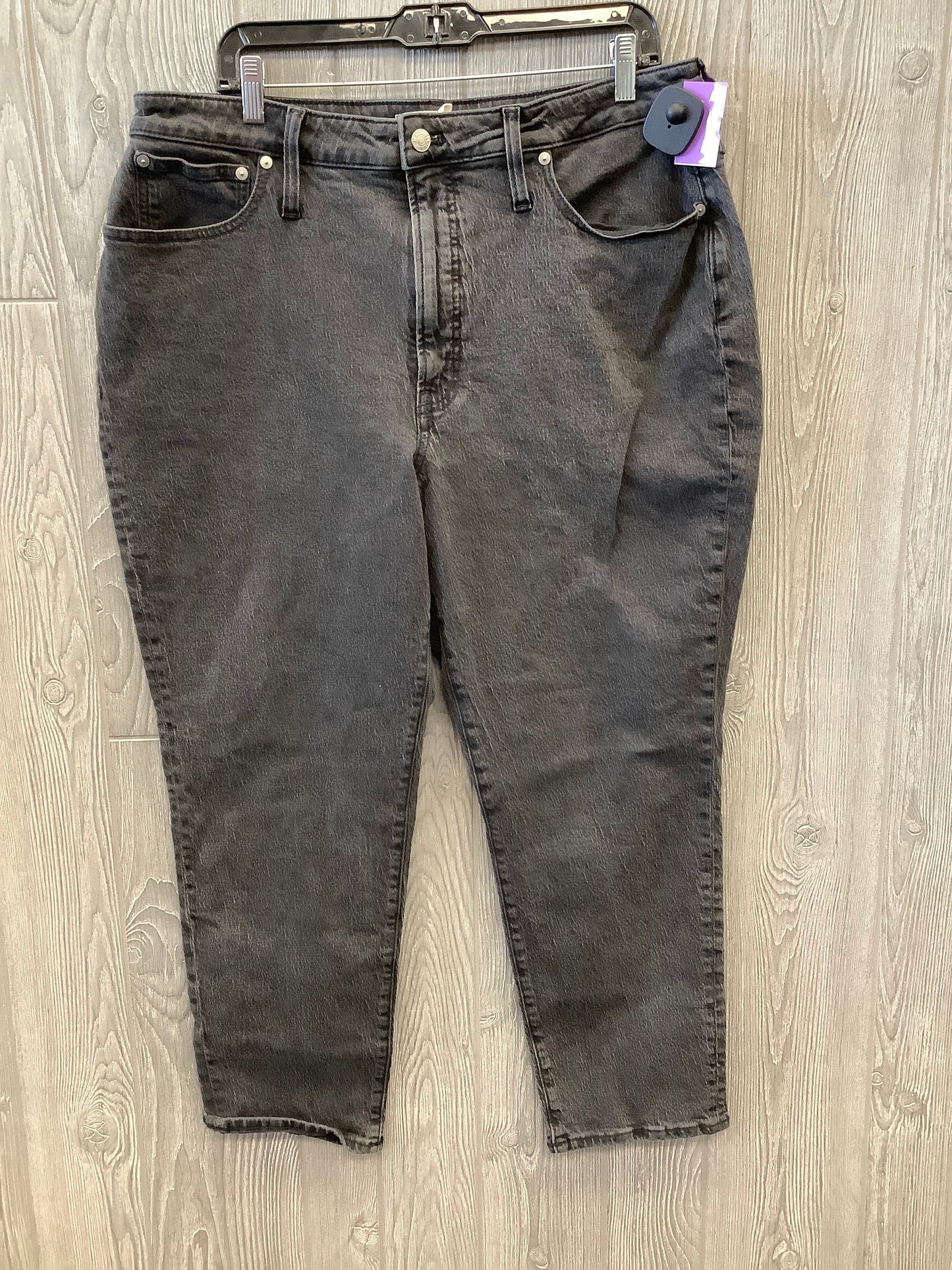 Black Denim Jeans Straight Madewell, Size 16