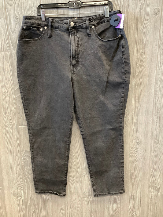 Black Denim Jeans Straight Madewell, Size 16