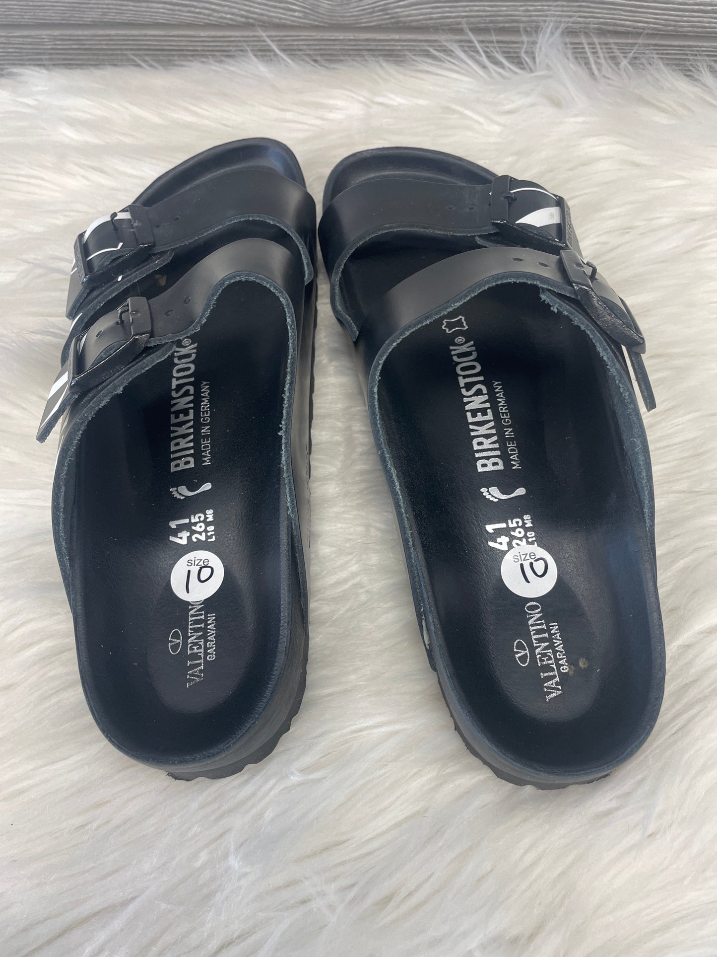 Black Sandals Designer Birkenstock, Size 10