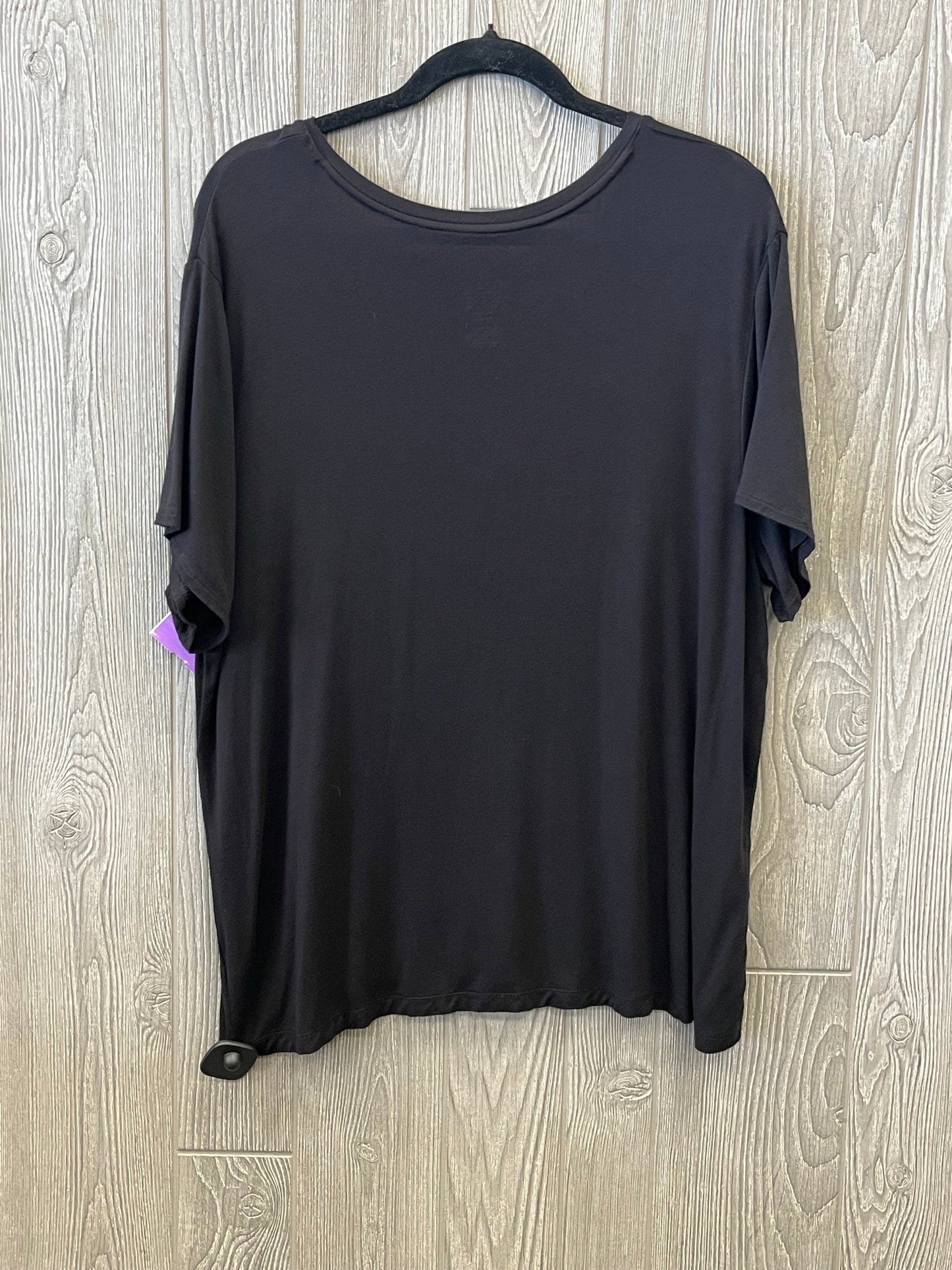 Top Short Sleeve Basic By Nine West In Black, Size: 1x