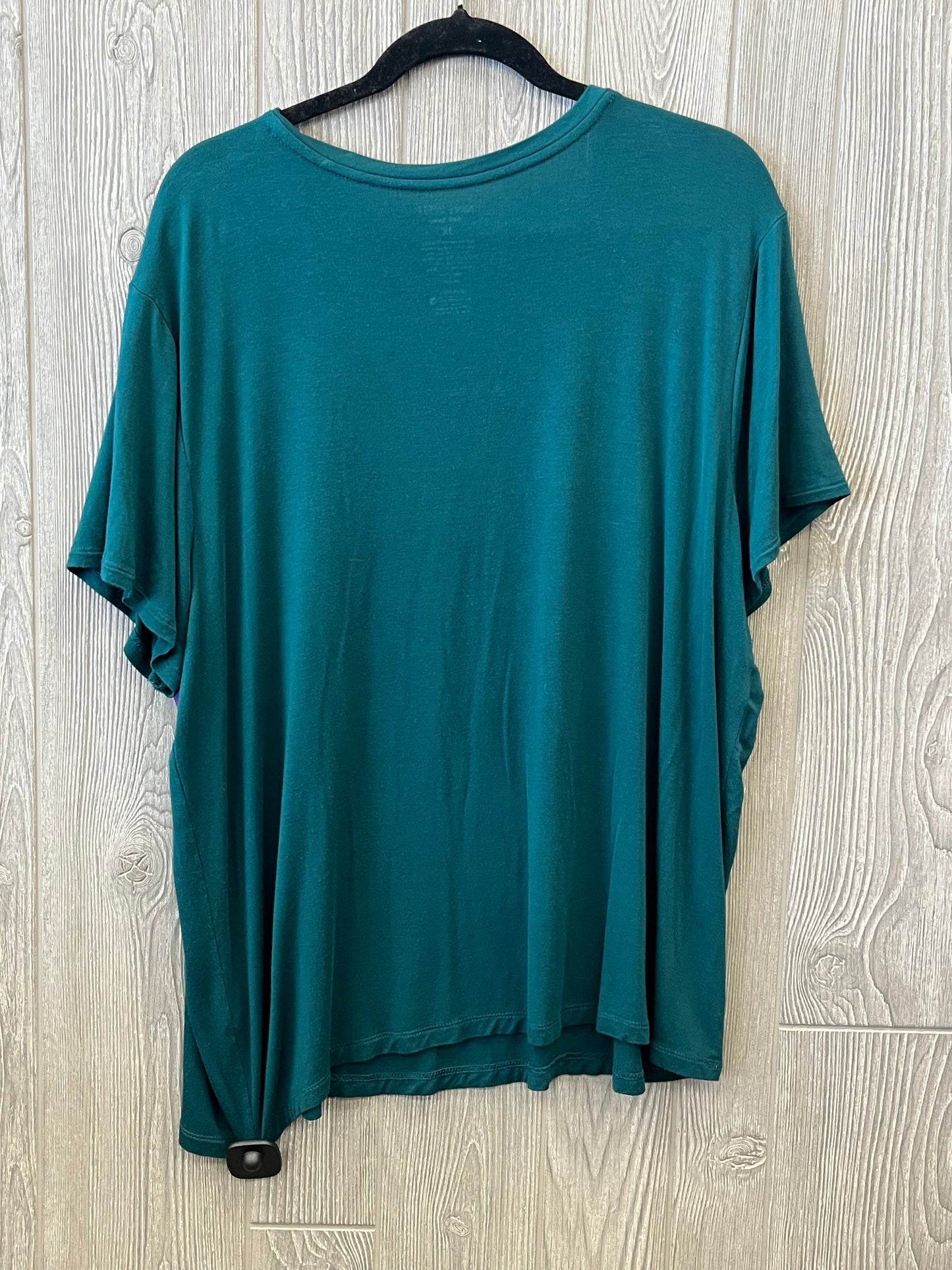 Top Short Sleeve Basic By Nine West In Green, Size: 1x