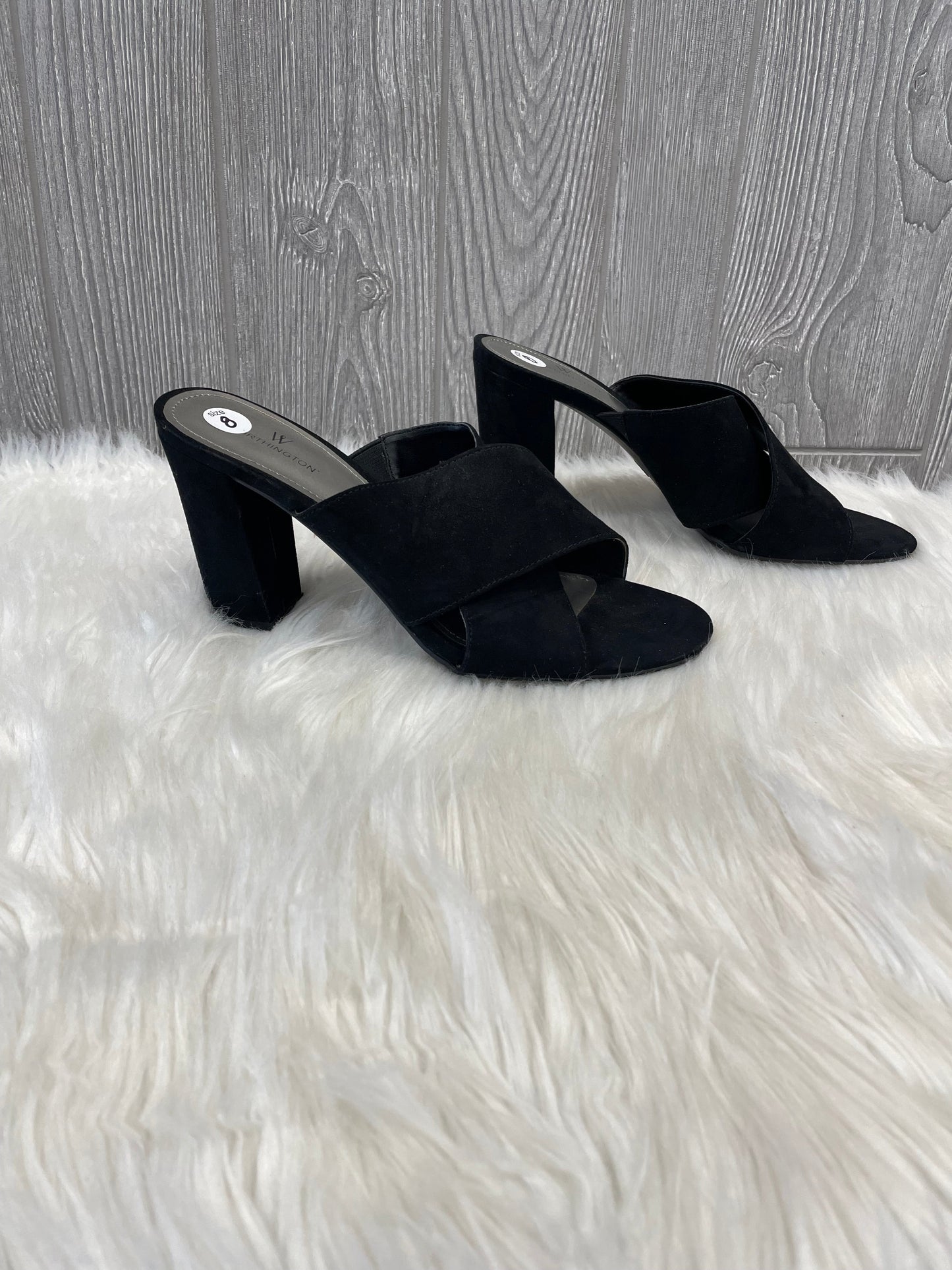 Black Shoes Heels Block Worthington, Size 8