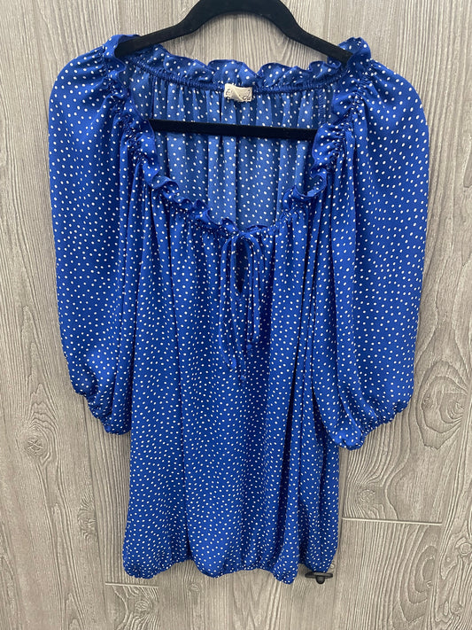 Blue Top Short Sleeve Clothes Mentor, Size 3x