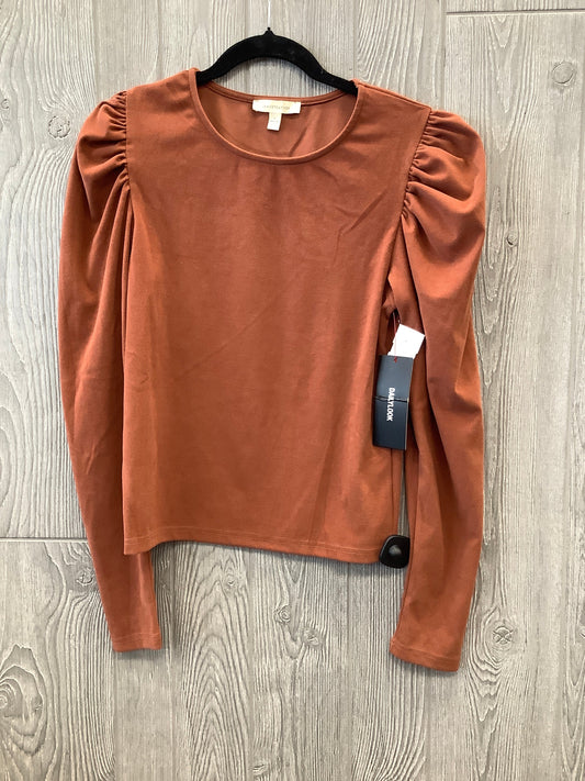 Brown Top Long Sleeve Clothes Mentor, Size S