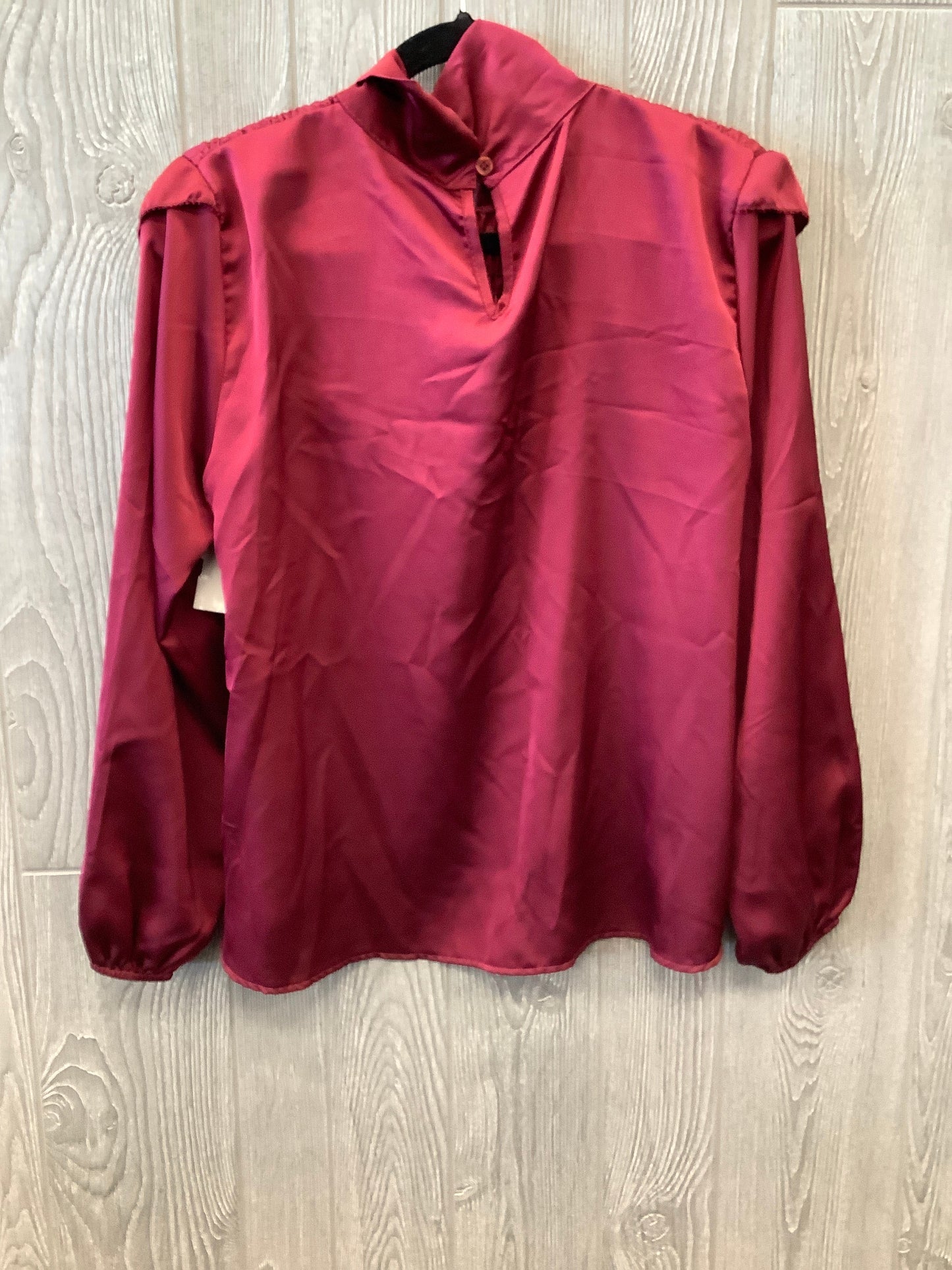 Red Blouse Long Sleeve Clothes Mentor, Size M