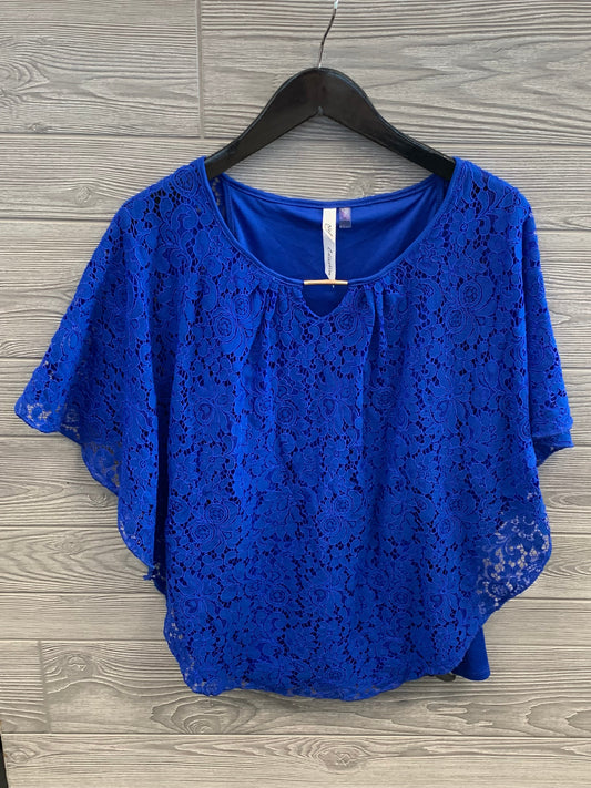 Blue Top Short Sleeve Ny Collection, Size Xl