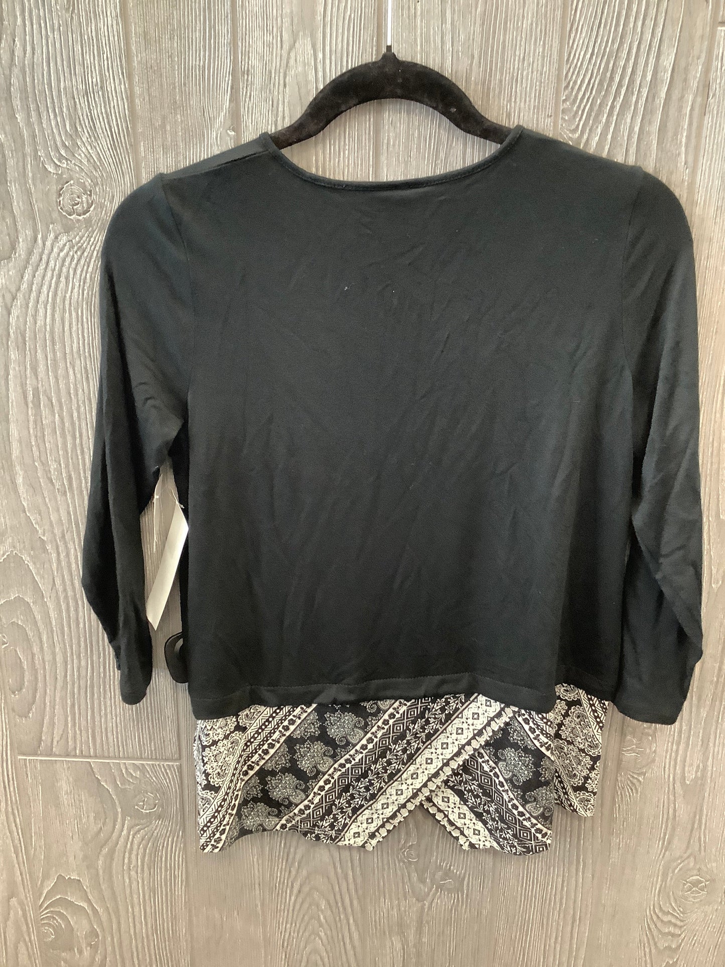 Black Top 3/4 Sleeve J. Jill, Size Petite   Xs