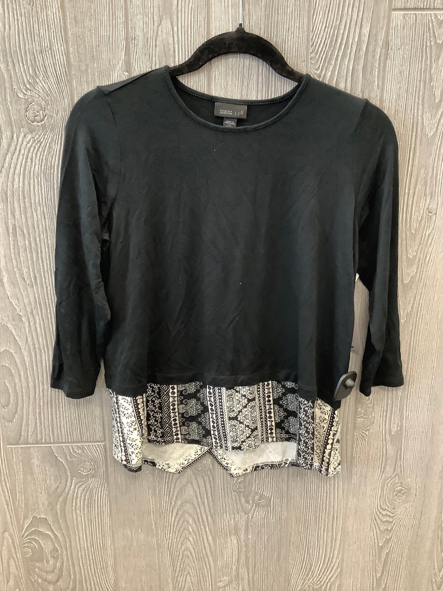 Black Top 3/4 Sleeve J. Jill, Size Petite   Xs