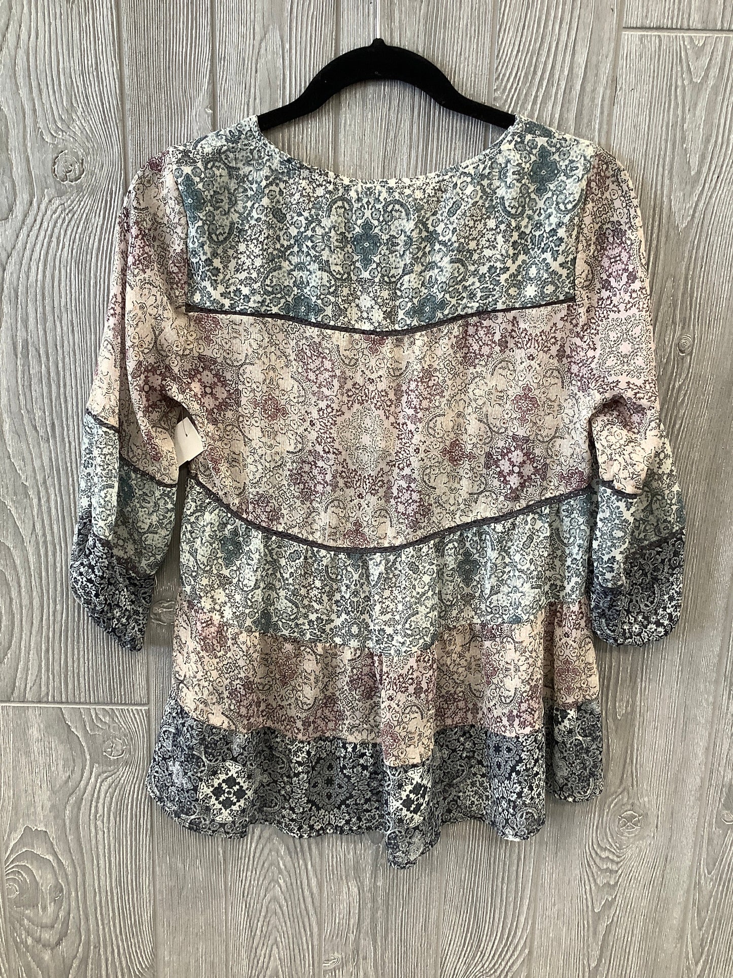 Multi-colored Top 3/4 Sleeve Knox Rose, Size Xs