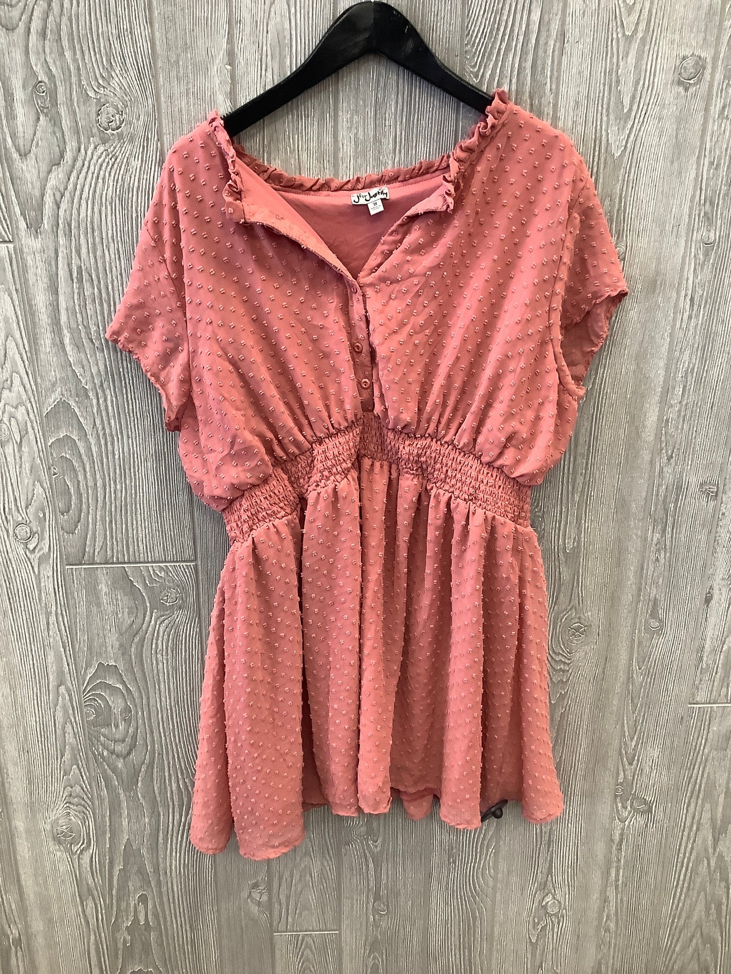 Pink Top Short Sleeve J For Justify, Size 3x