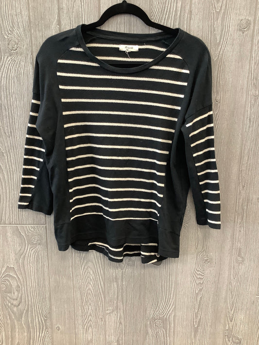 Striped Pattern Top 3/4 Sleeve Madewell, Size M