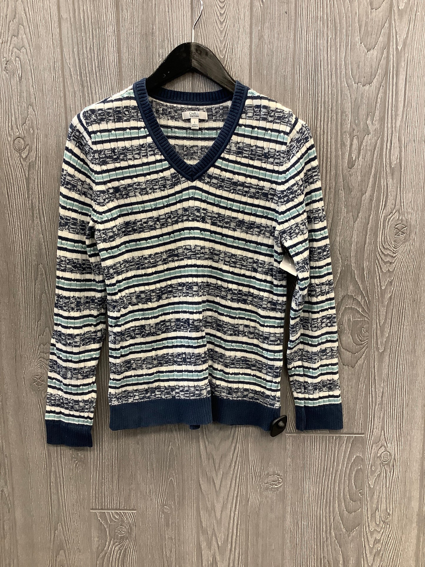 Sweater By Croft And Barrow In Blue, Size: L