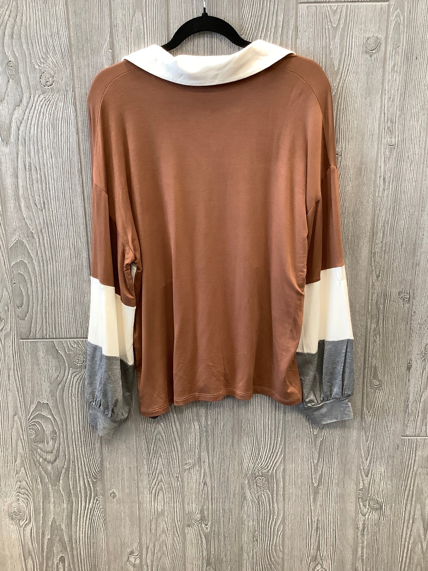 Top Long Sleeve By Maurices In Brown, Size: L