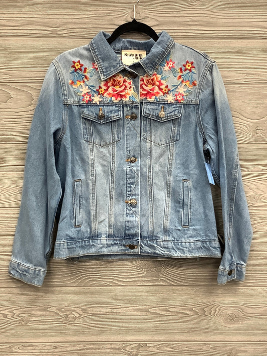 Jacket Denim By Savanna Jane In Blue Denim, Size: L