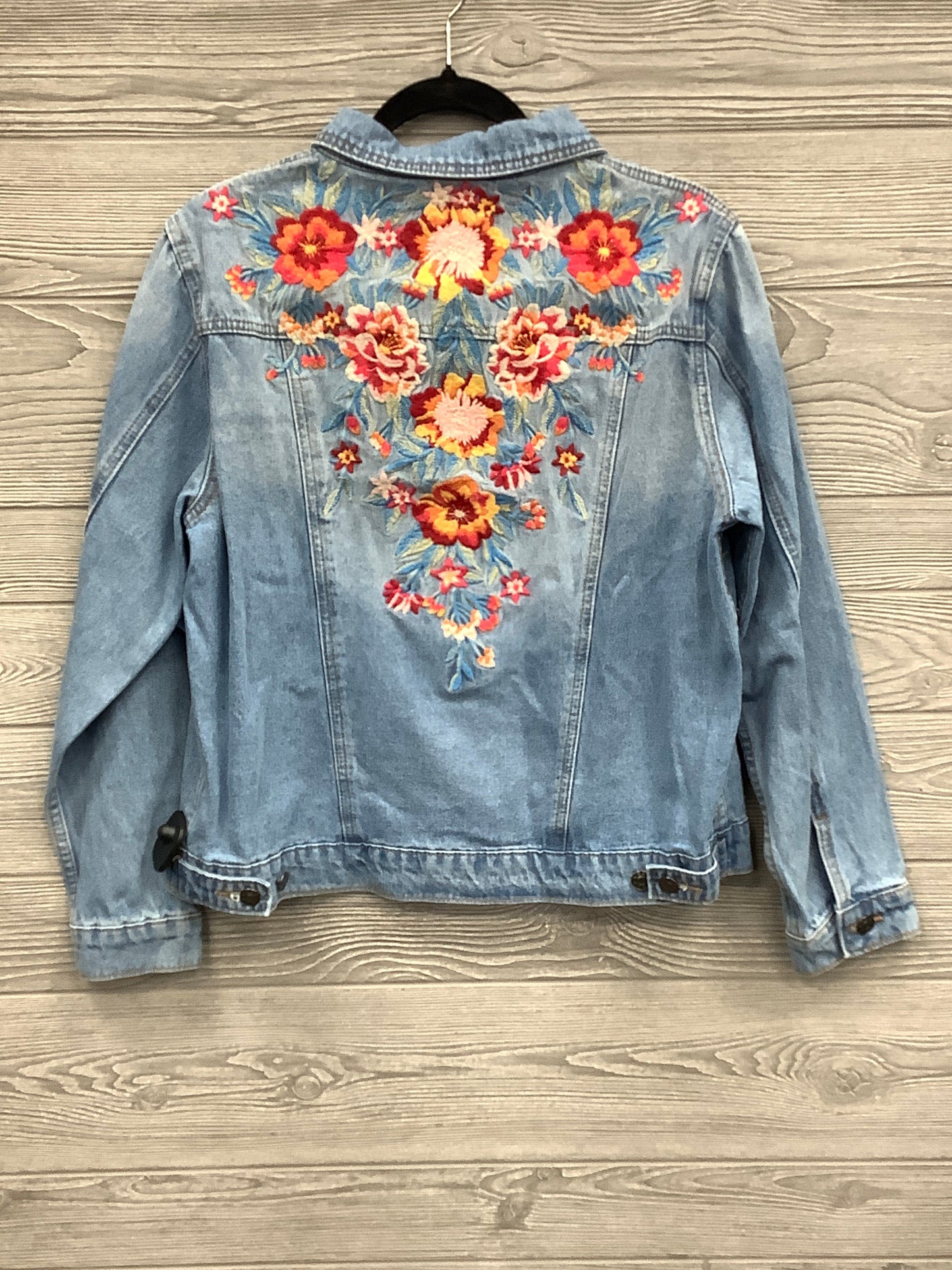 Jacket Denim By Savanna Jane In Blue Denim, Size: L