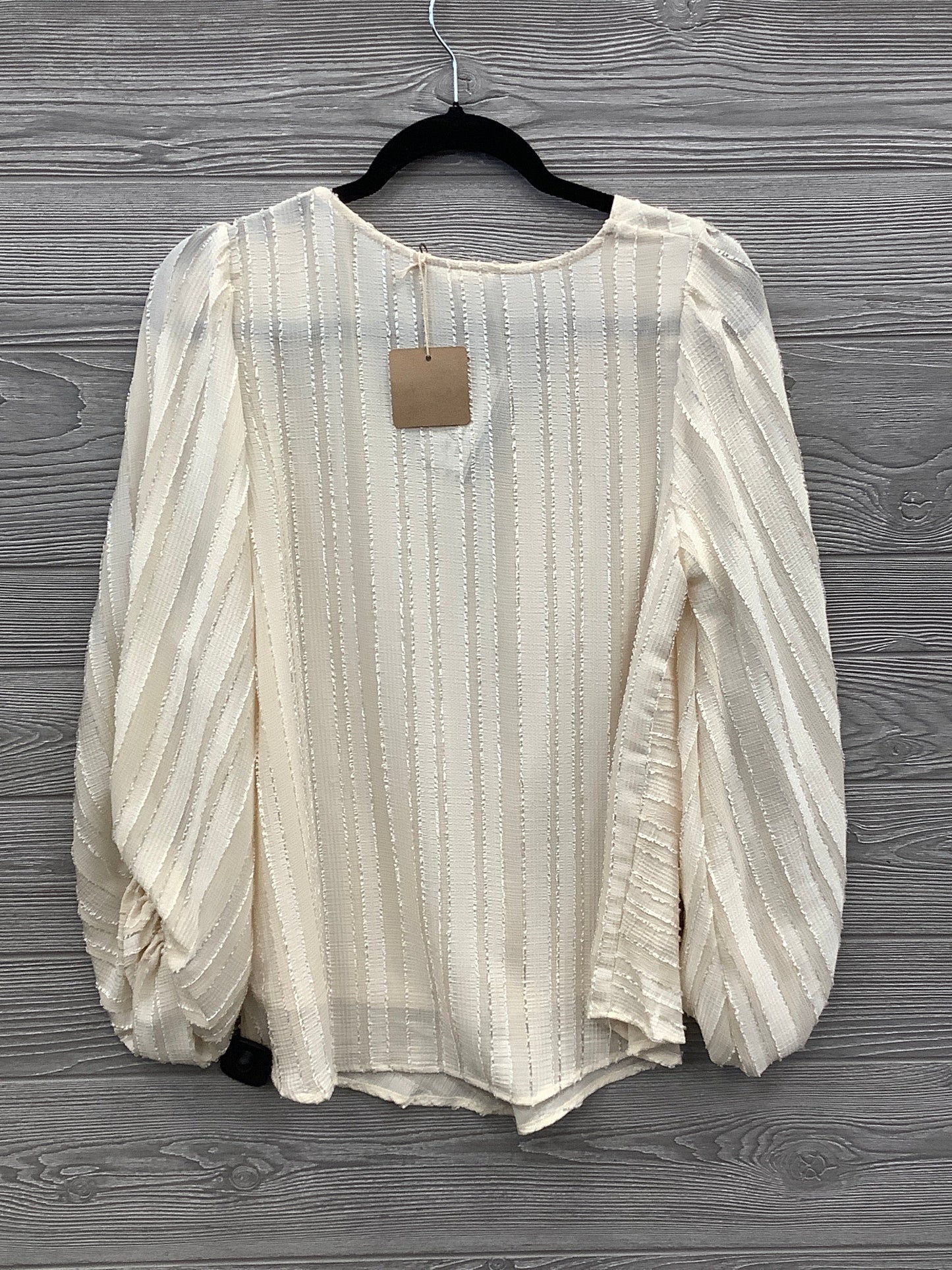 Top Long Sleeve By Blu Pepper In Cream, Size: M