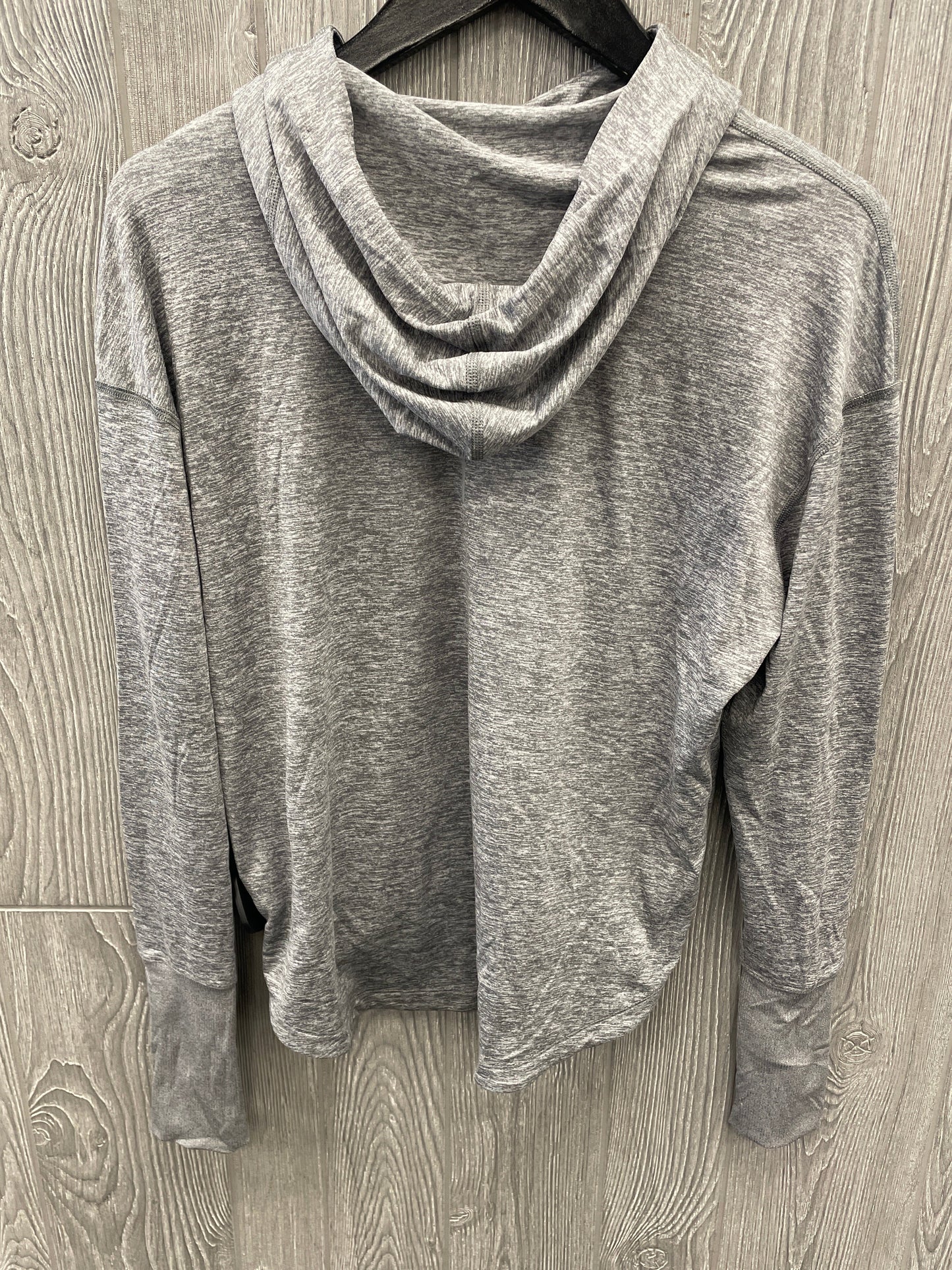 Athletic Top Long Sleeve Hoodie By Nike In Grey, Size: M