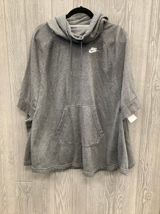 Athletic Sweatshirt Hoodie By Nike In Grey, Size: S