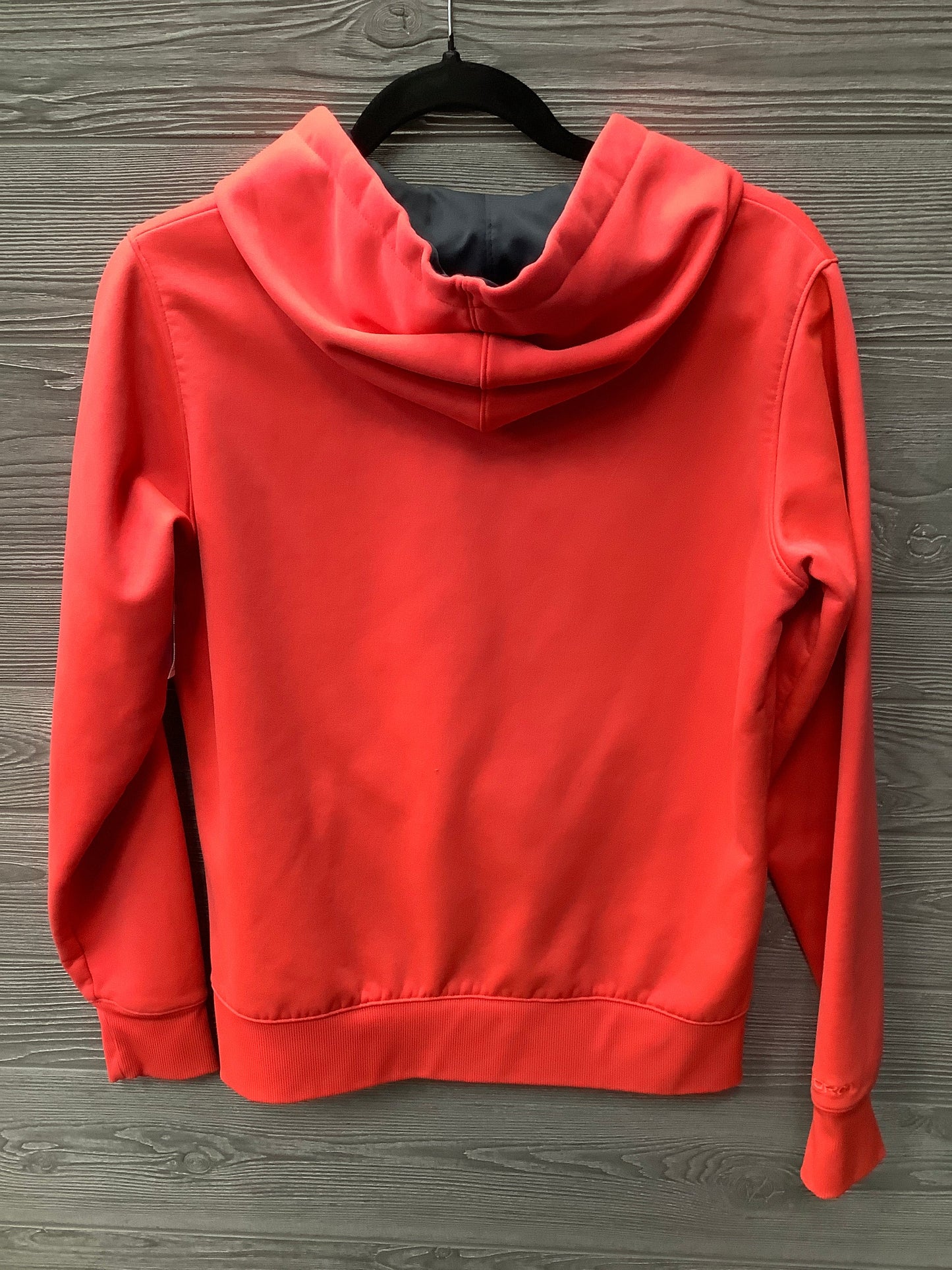 Athletic Top Long Sleeve Hoodie By Under Armour In Coral, Size: M