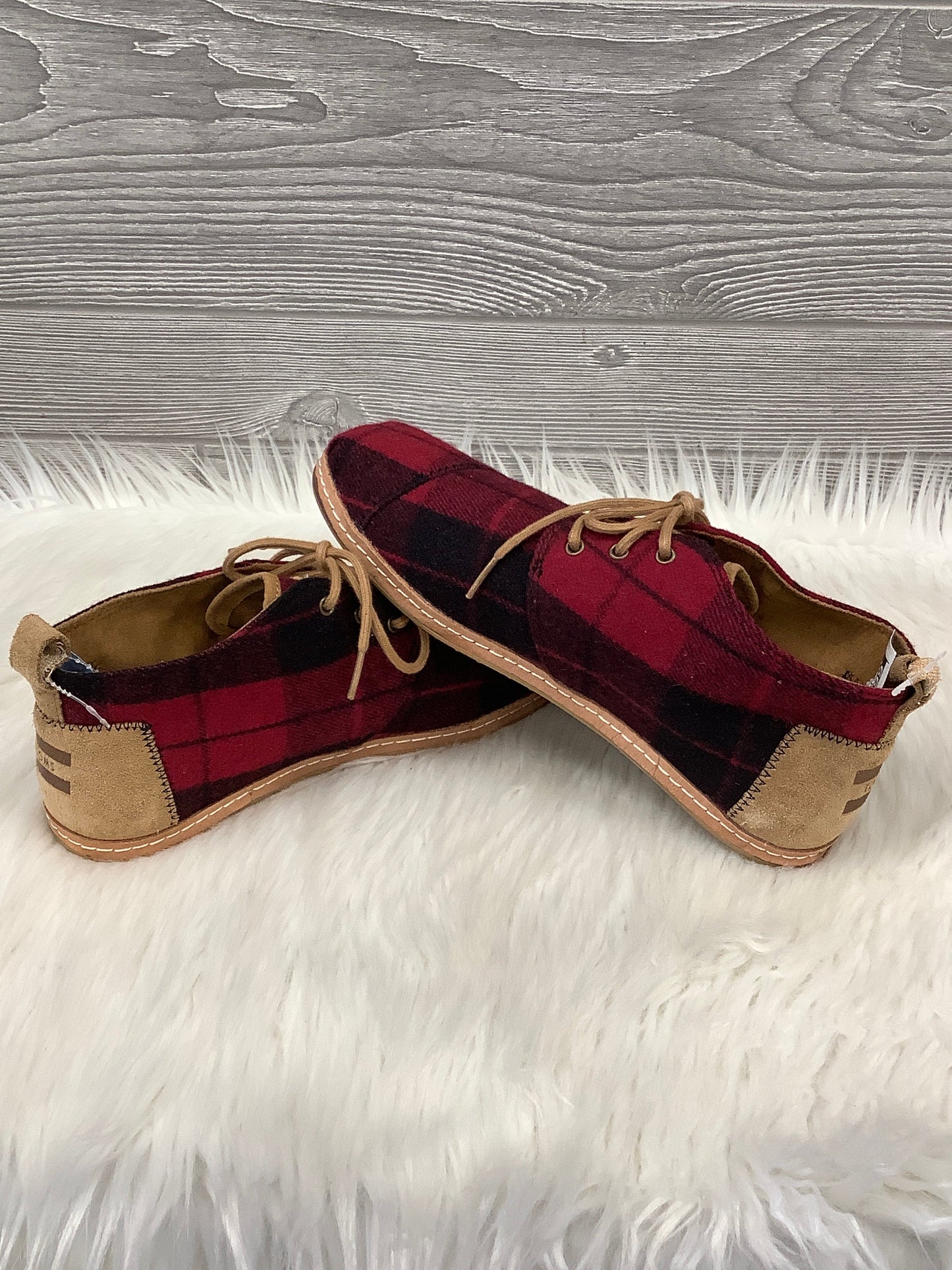 Shoes Flats By Toms In Plaid Pattern, Size: 9