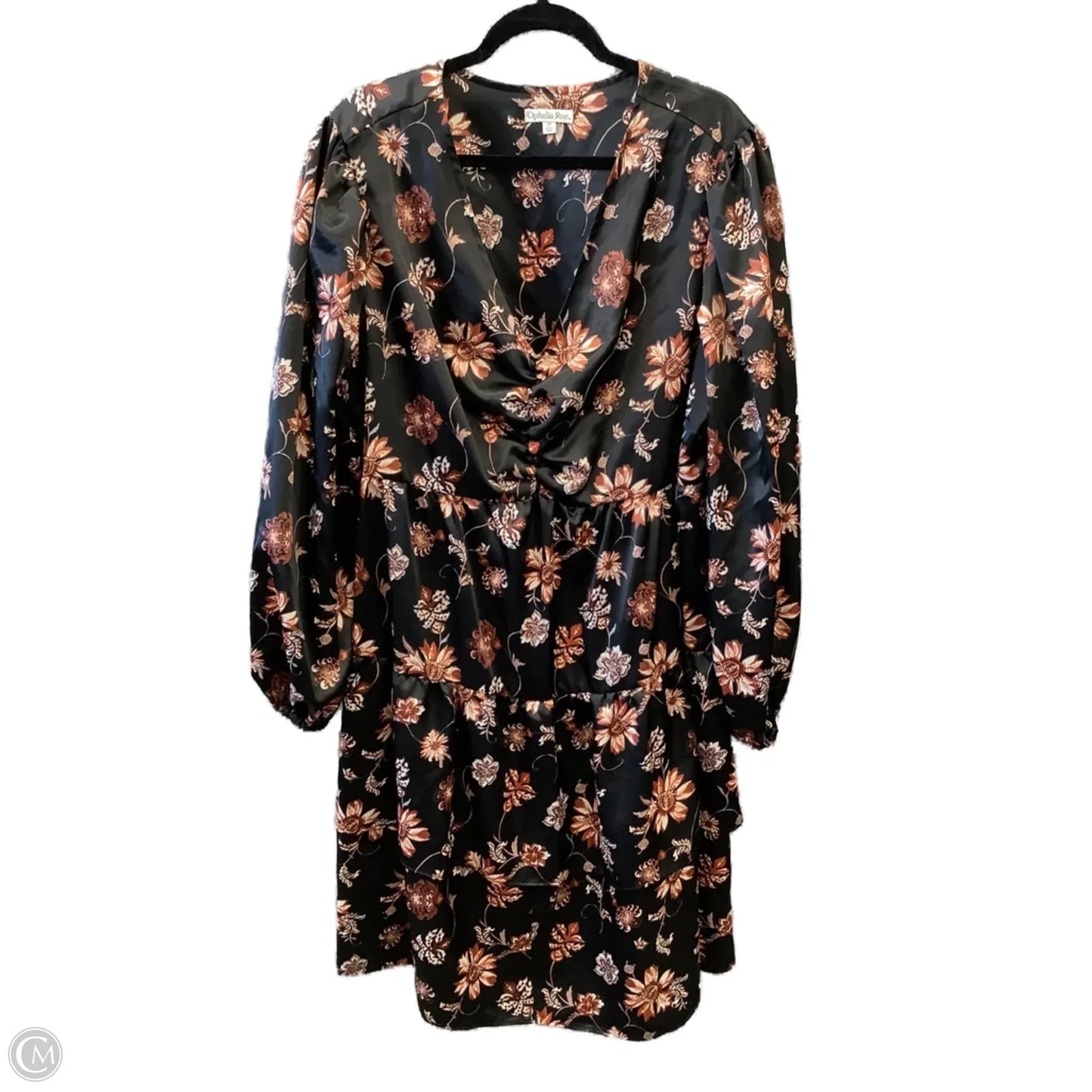 Dress Casual Midi By Ophelia Roe In Black & Brown, Size: 2x