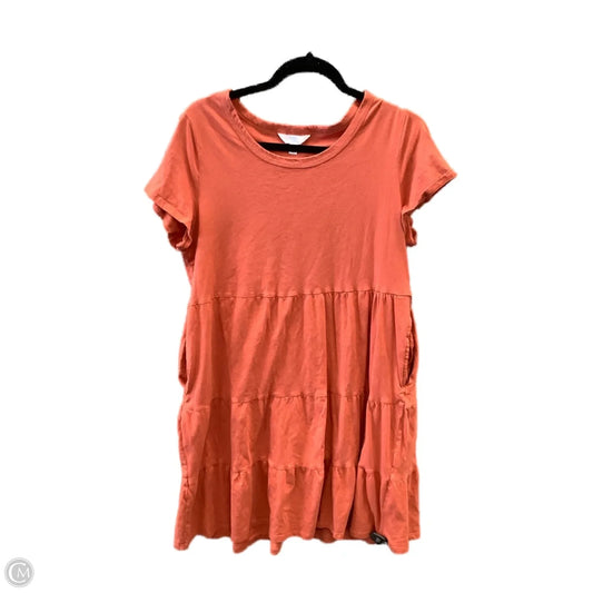Dress Casual Midi By Time And Tru In Orange, Size: L