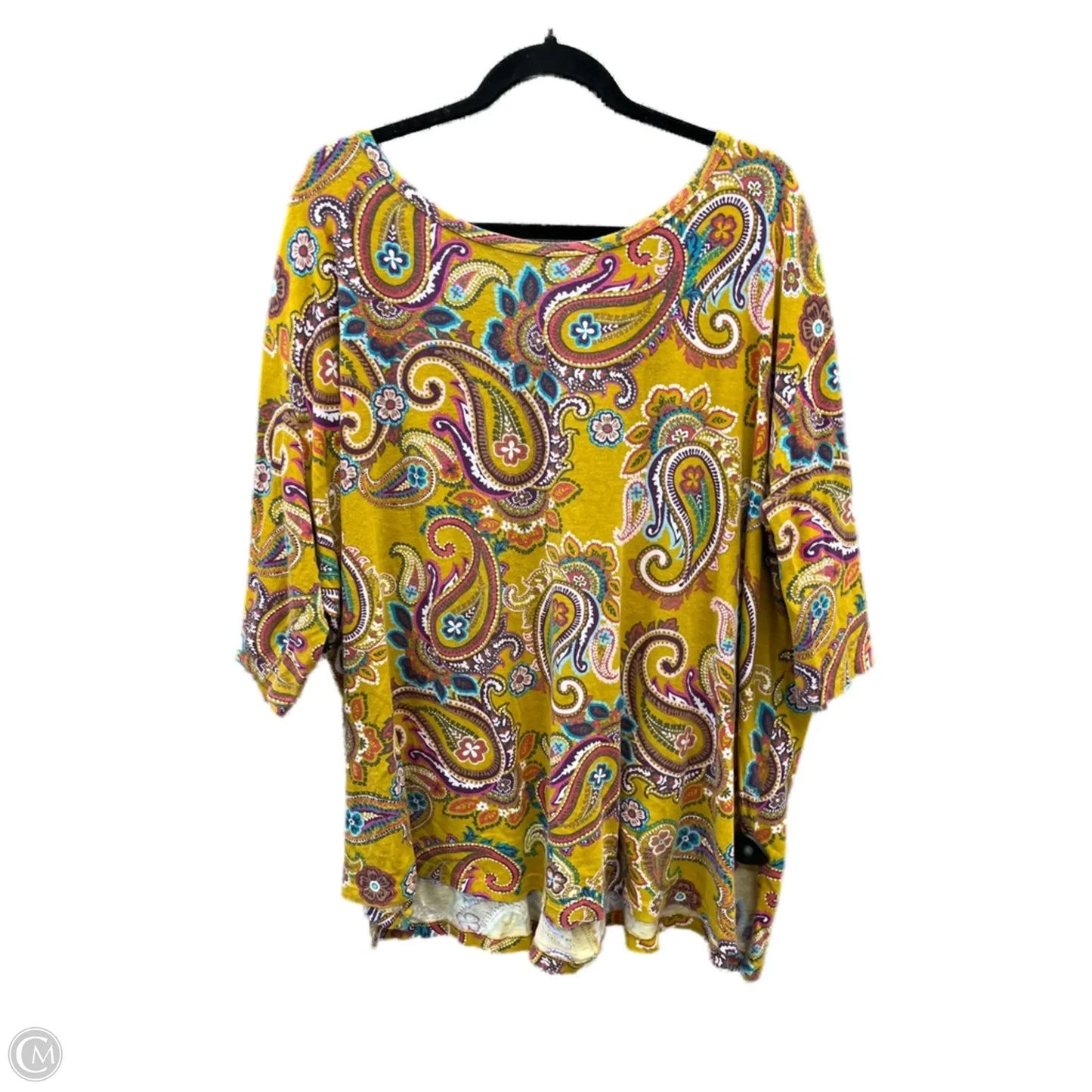 Top Short Sleeve By Terra & Sky In Yellow, Size: 3x