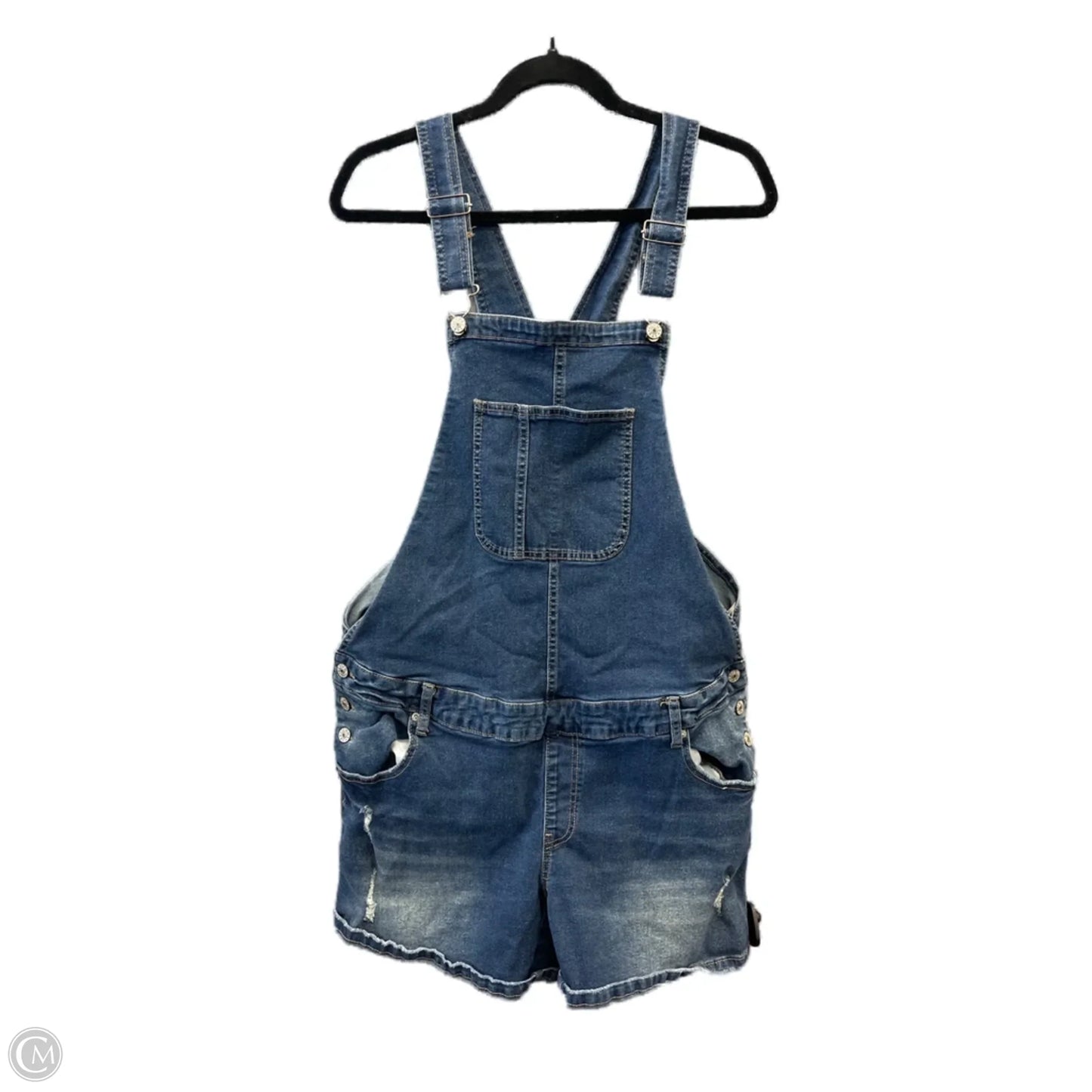 Shortalls By Clothes Mentor In Blue Denim, Size: Xl
