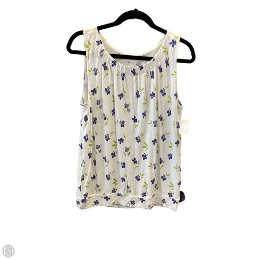 Top Sleeveless By Loft In White, Size: L