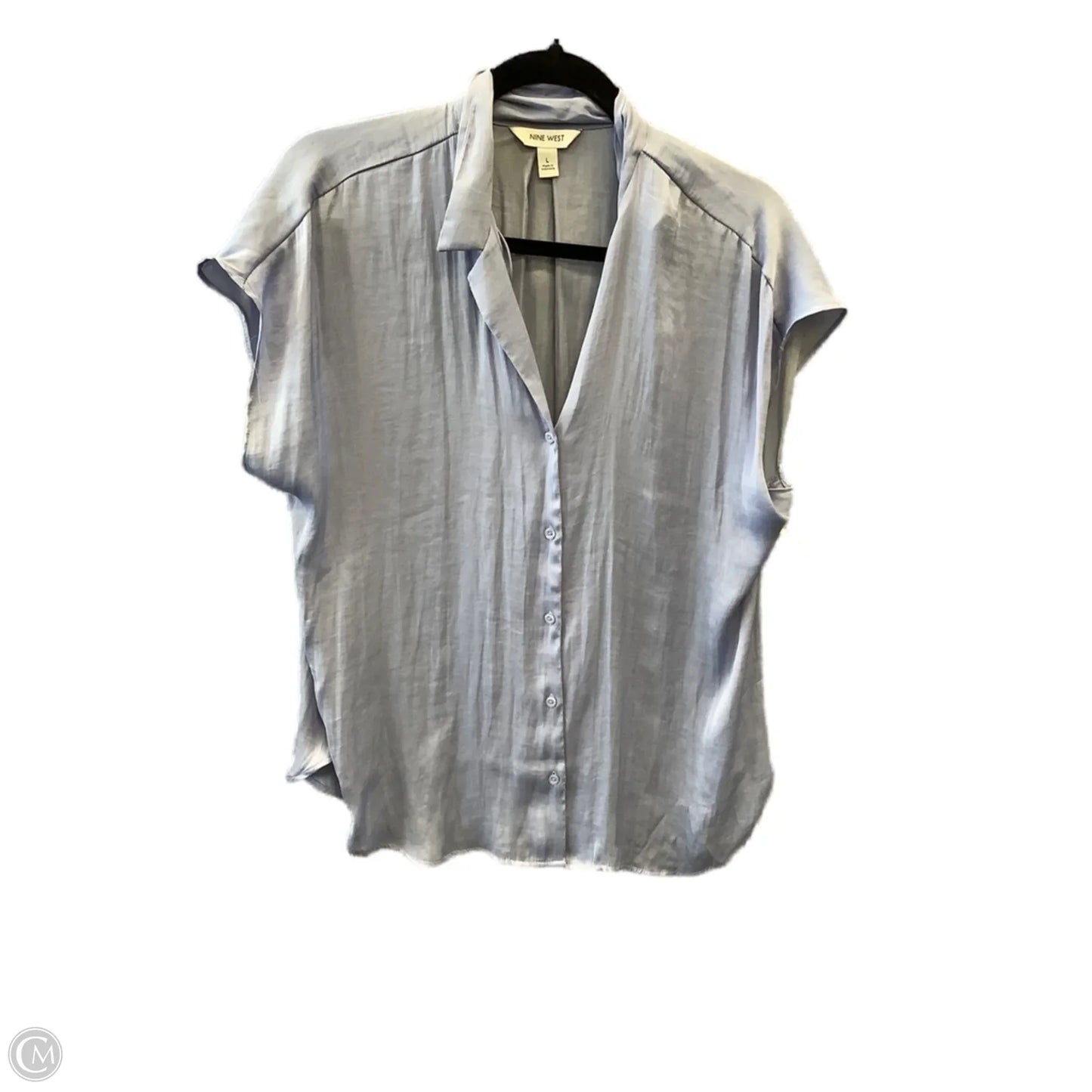 Top Short Sleeve By Nine West In Blue, Size: L