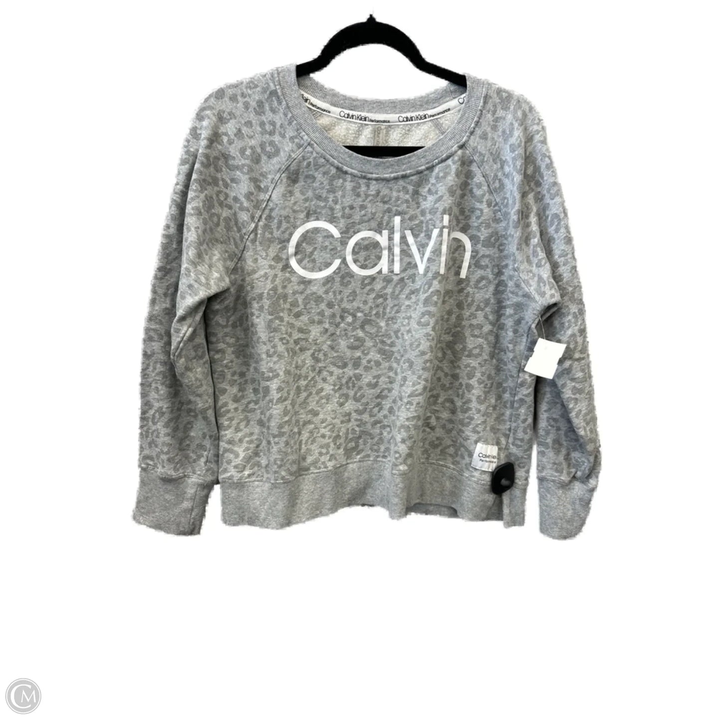 Sweatshirt Crewneck By Calvin Klein In Grey, Size: Xl